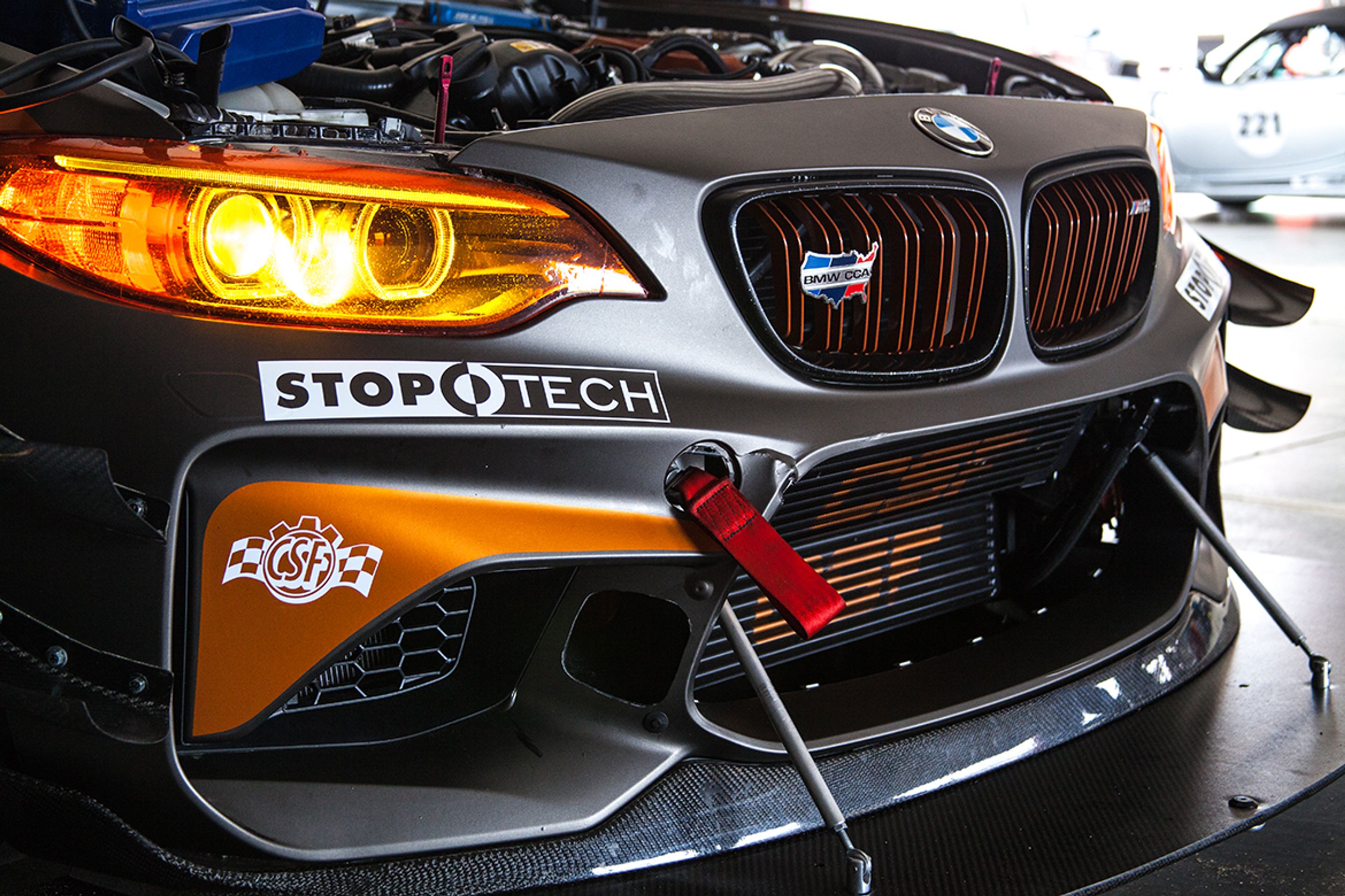 Grey BMW F87 M2 with 18" FL-5 Apex wheels in Race Silver