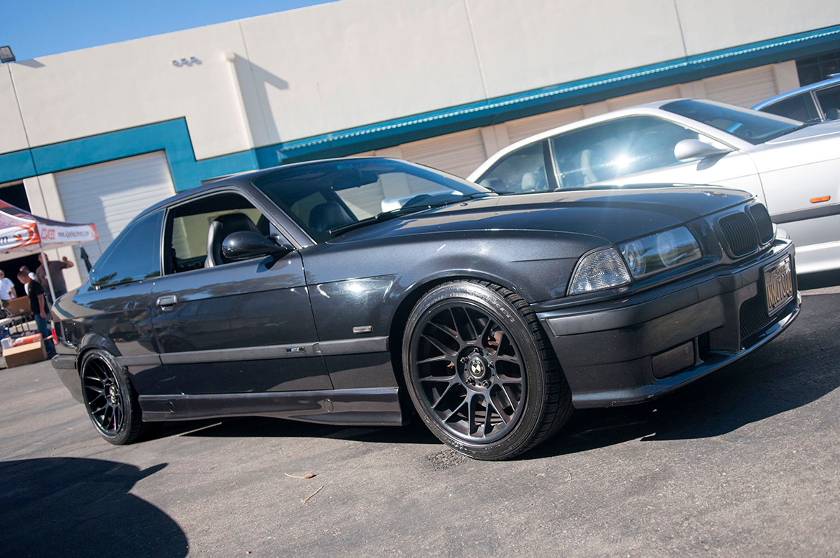 Black Chevrolet 6th Gen Camaro SS with 19" ARC-8 Apex wheels in Satin Black