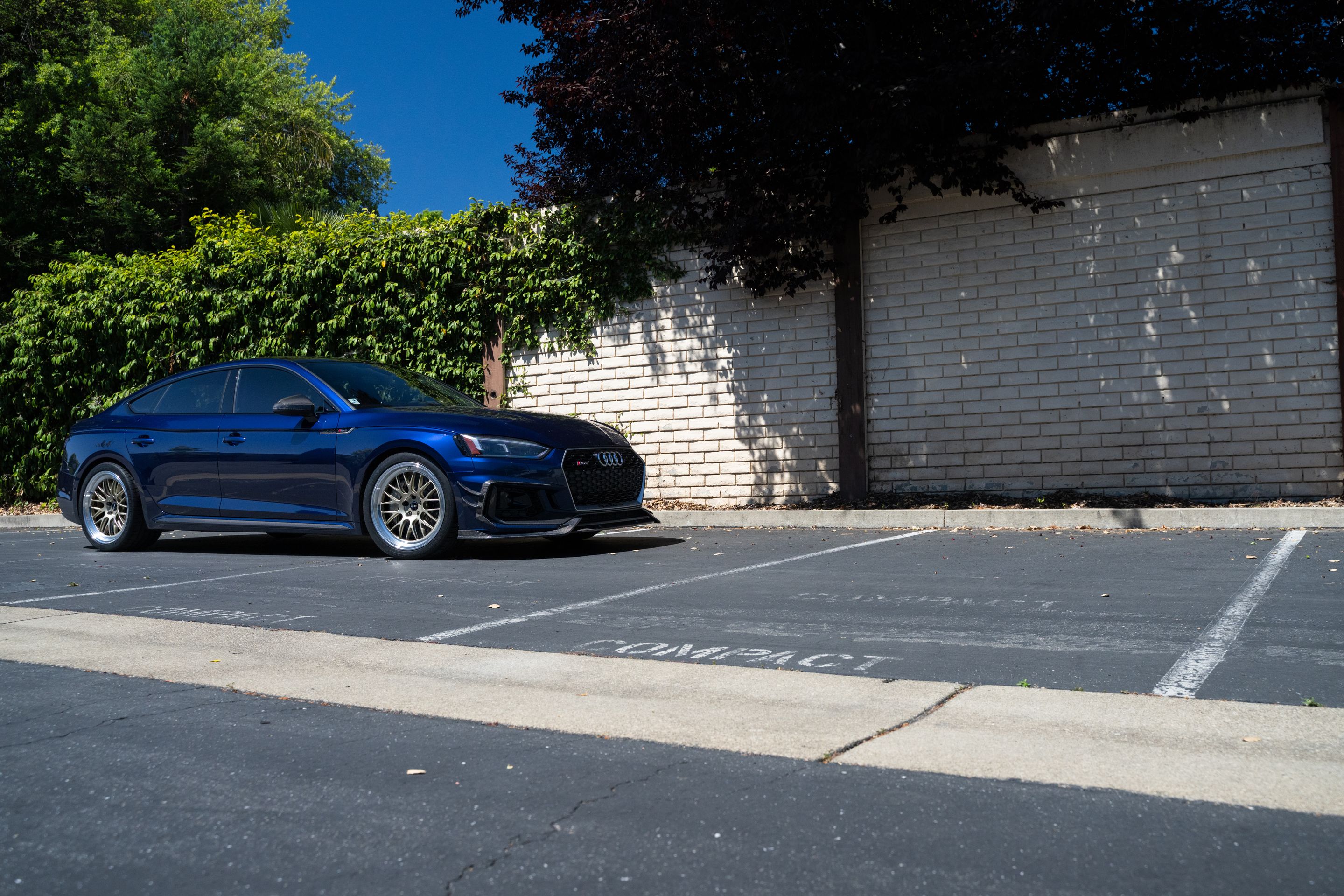 Blue Audi B9 RS 5 Sportback with 19" ML-10RT Apex wheels in Machined Lip Gloss Motorsport Gold