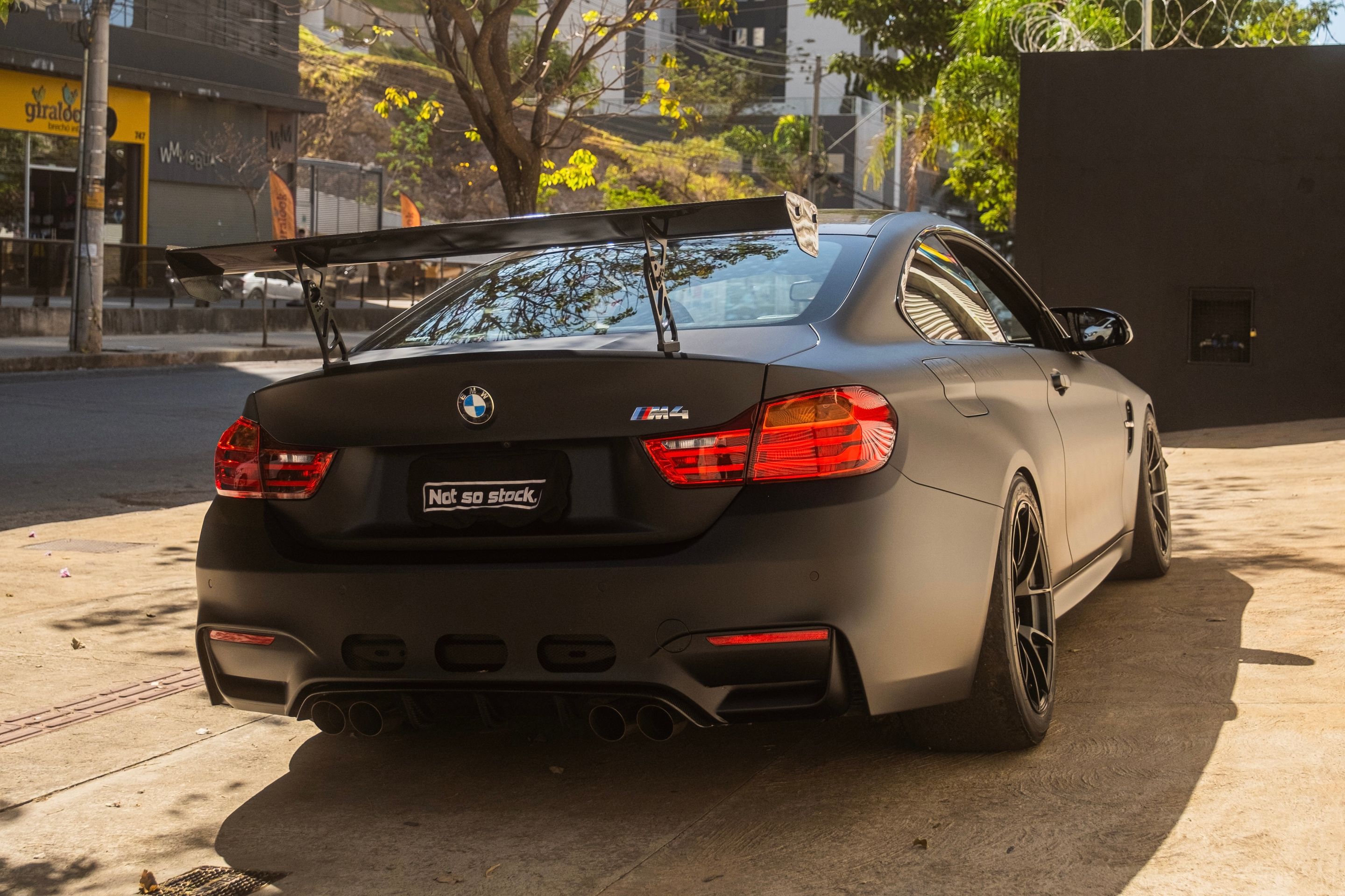 Black BMW F82 Coupe M4 with 18" VS-5RS Apex wheels in Satin Black