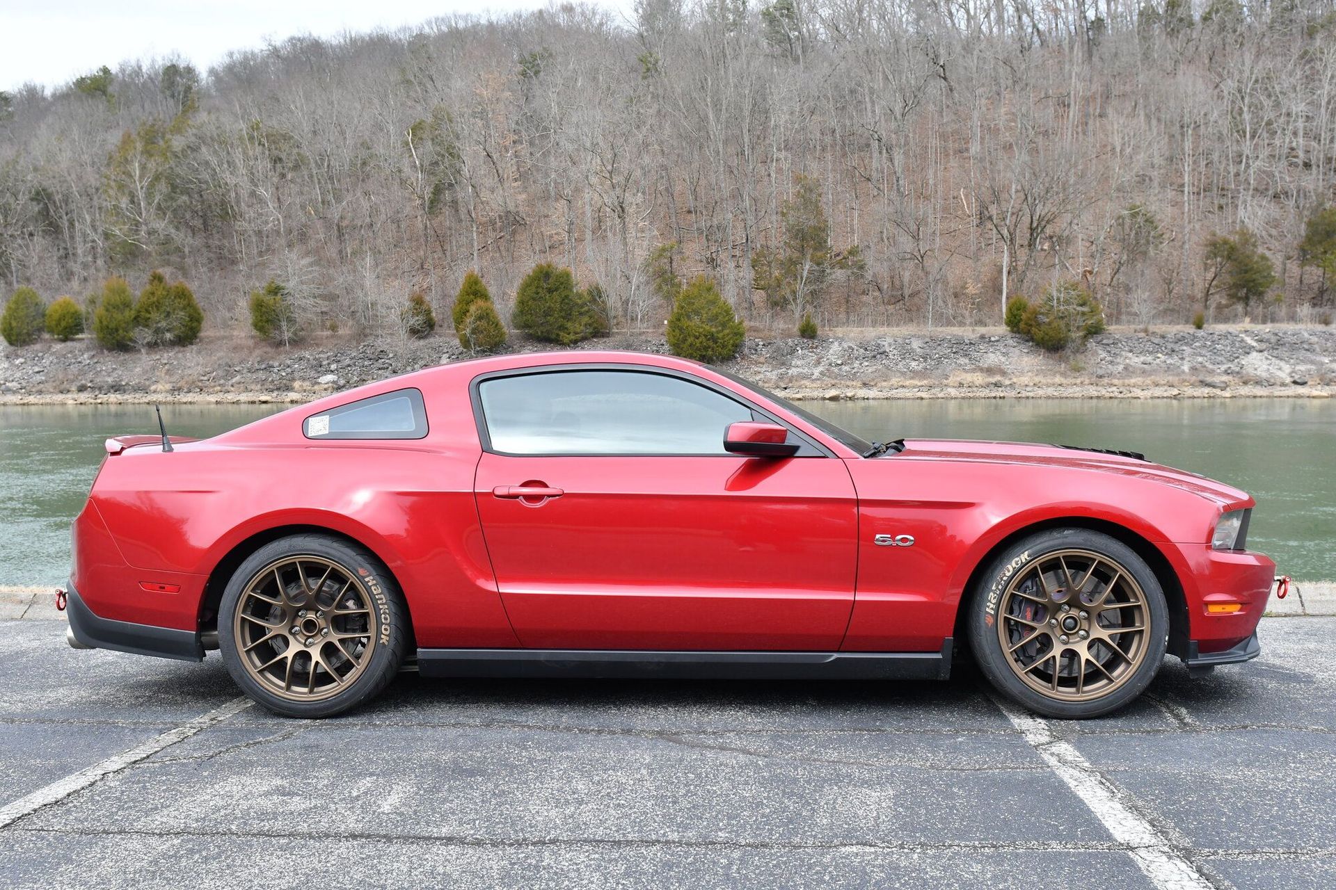 Ford S197 Mustang GT with 19 EC-7 in Satin Bronze on Ford S197