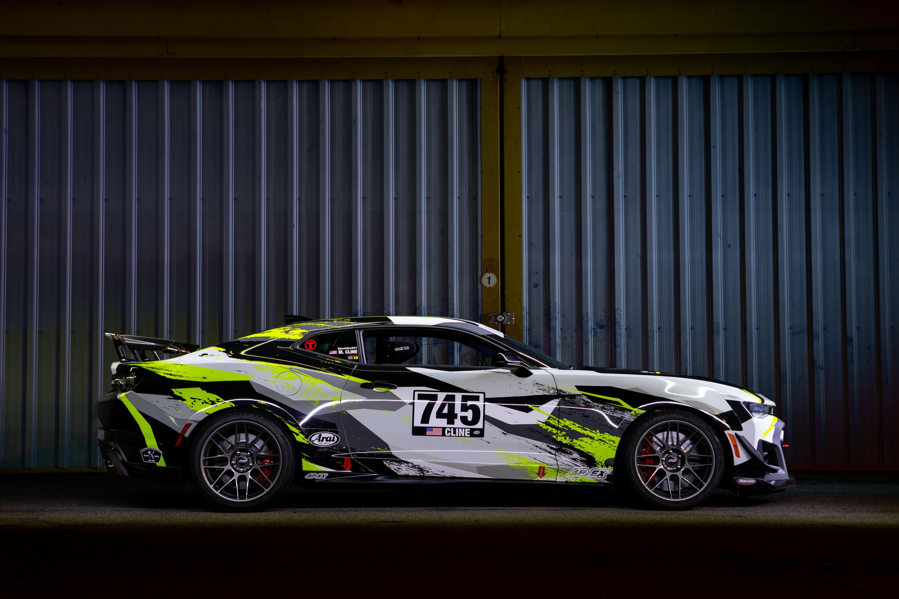 Multicolor Chevrolet 6th Gen Camaro ZL1 1LE with 19" ARC-8 Apex wheels in Anthracite