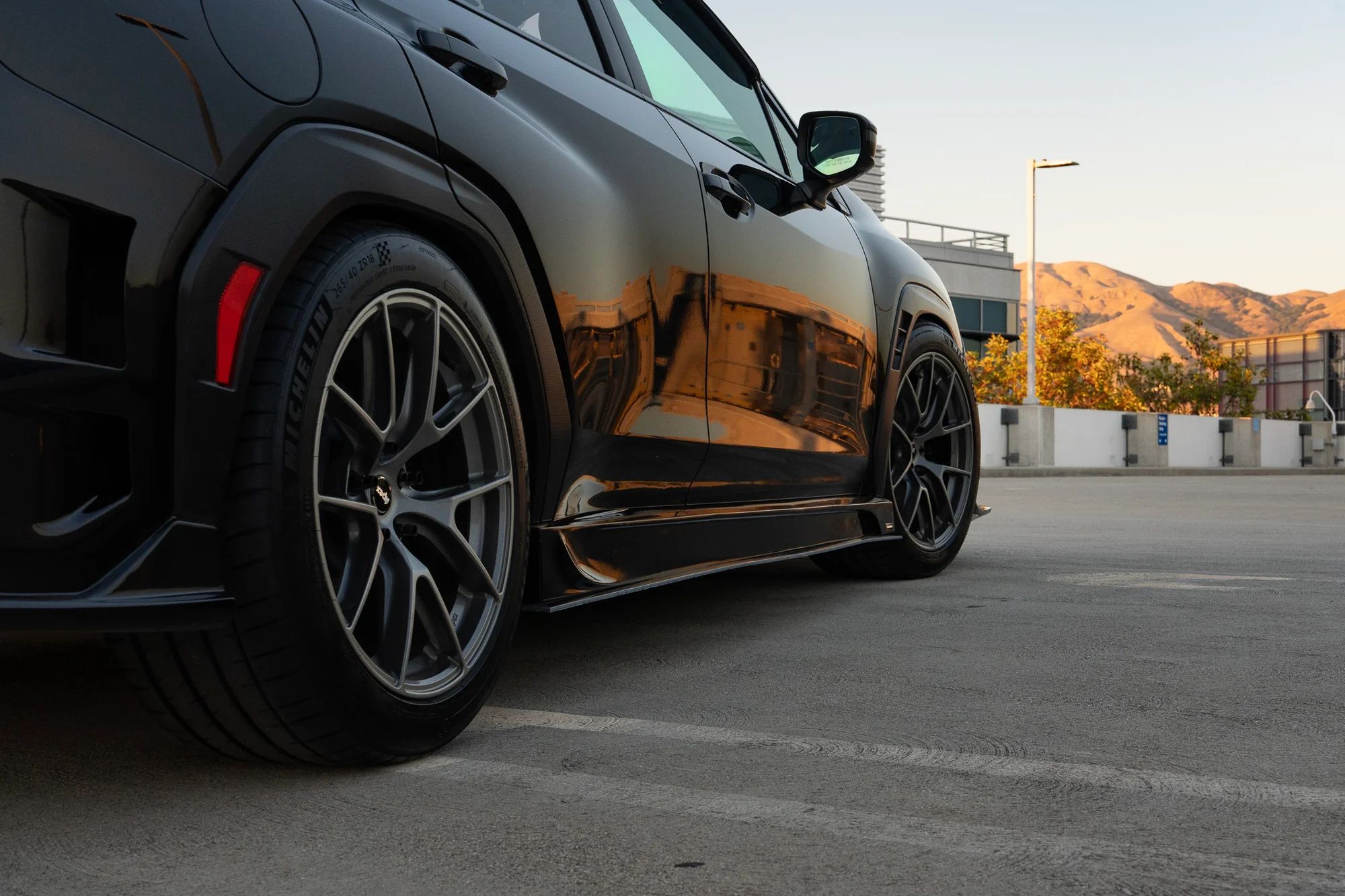 Black Subaru VB WRX with 18" VS-5RS Apex wheels in Anthracite