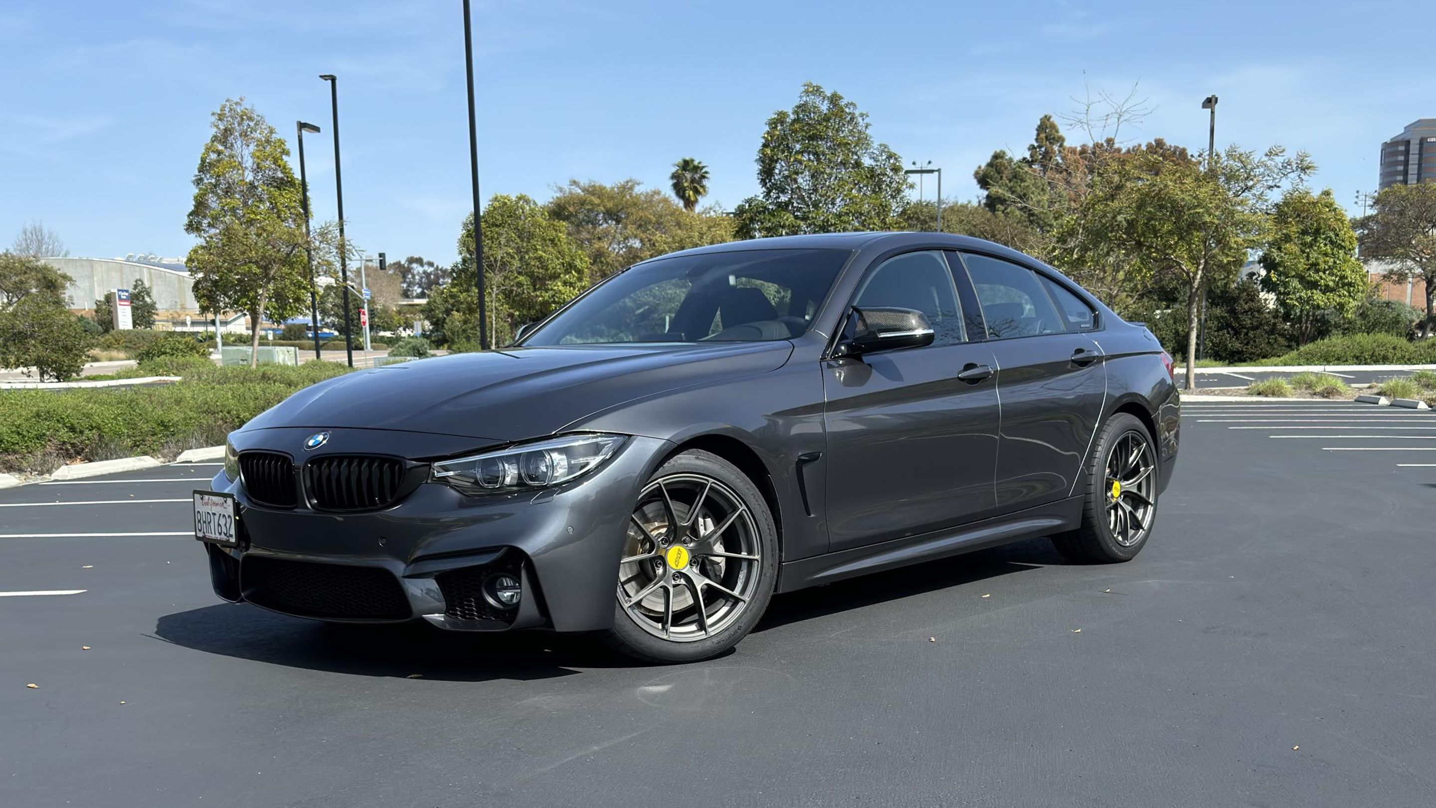 Grey BMW F36 Gran Coupe 4 Series with 18" VS-5RS Apex wheels in Anthracite