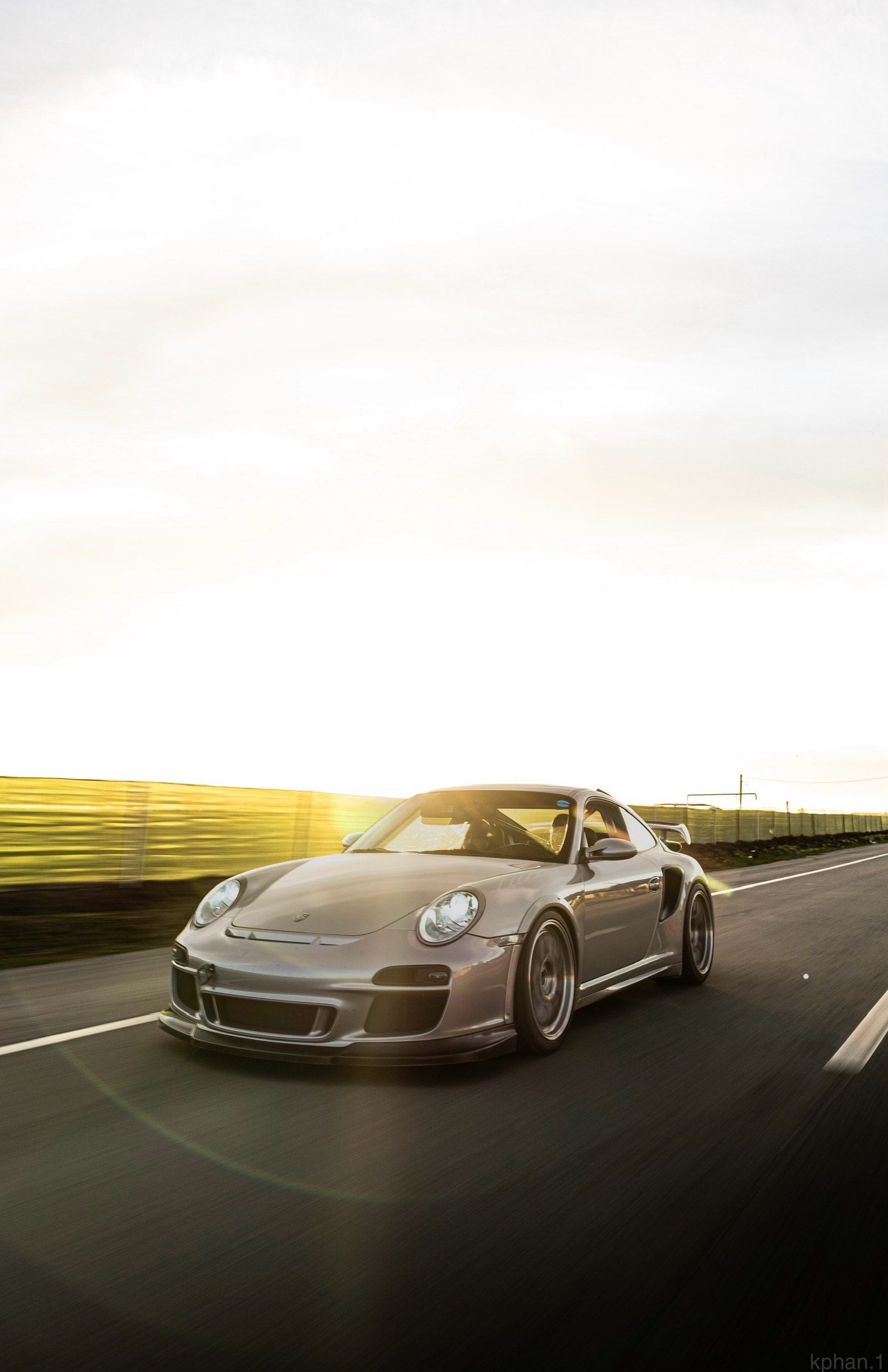 Silver Porsche 911 997 Turbo with 19" ML-10RT Apex wheels in Machined Lip Brushed Clear