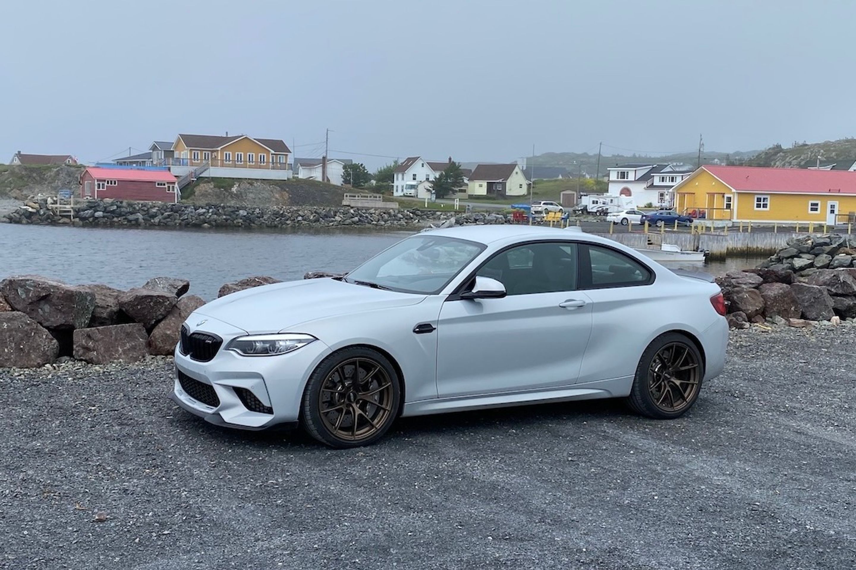 Silver BMW F87 M2 with 19" VS-5RS Apex wheels in Satin Bronze