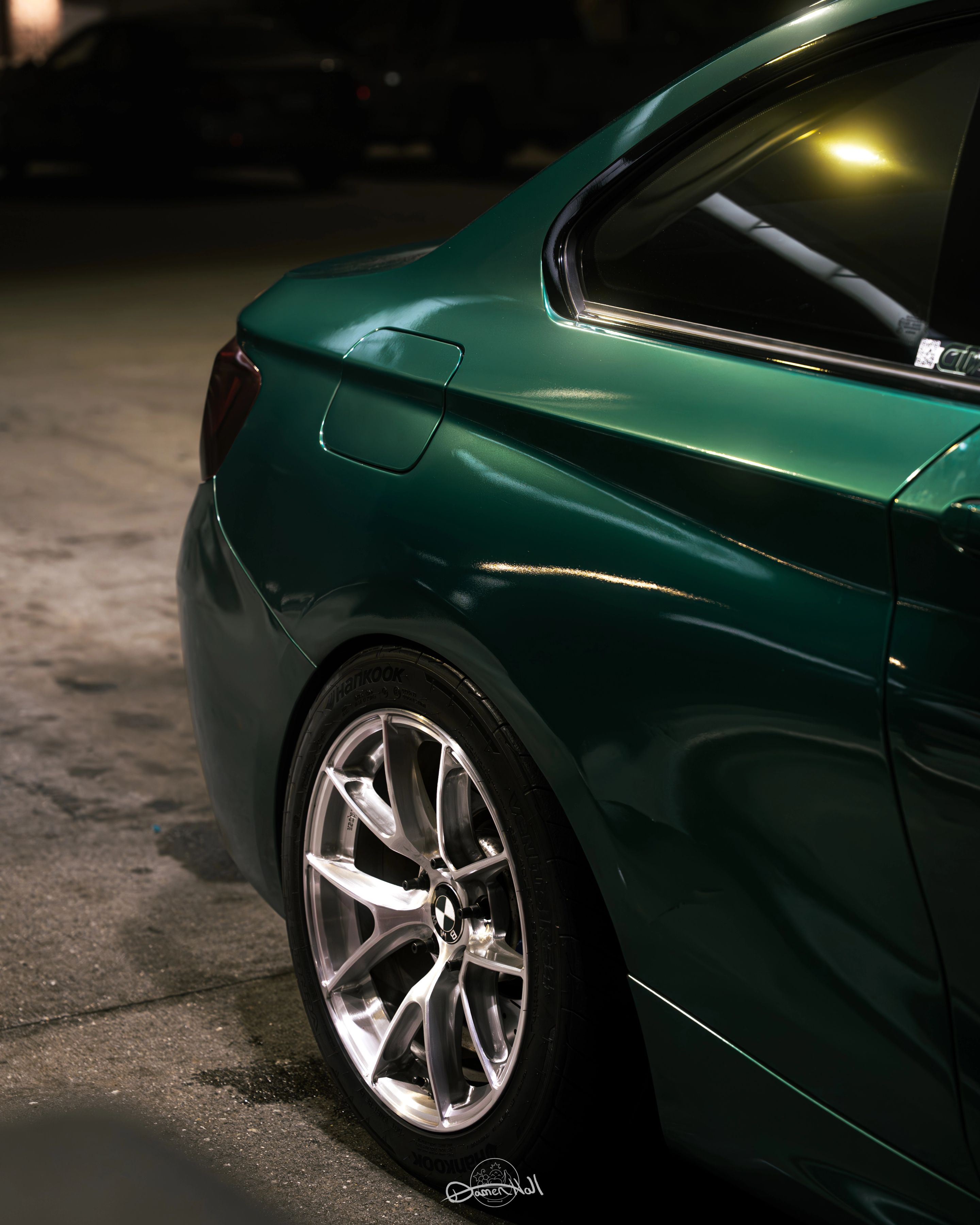 Green BMW F22 Coupe 2 Series with 17" VS-5RS Apex wheels in Brushed Clear