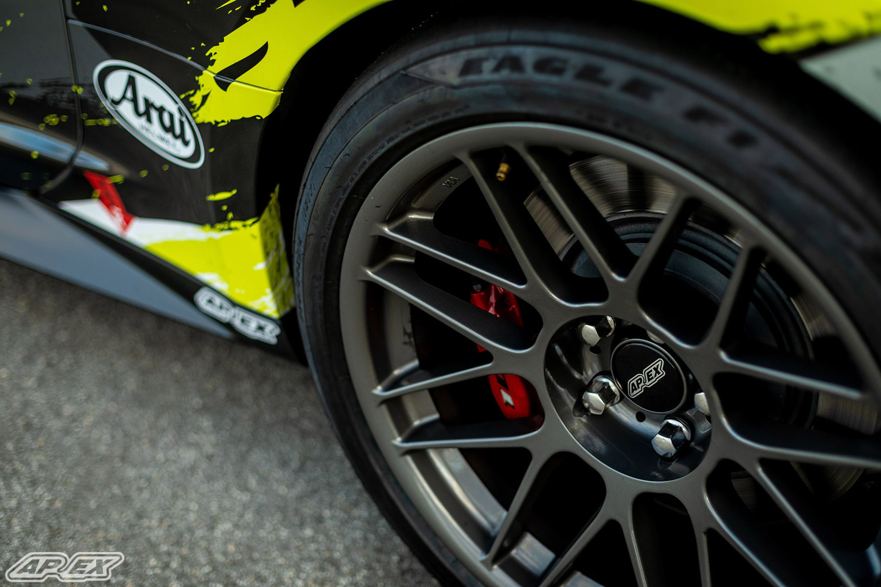 Multicolor Chevrolet 6th Gen Camaro ZL1 1LE with 19" ARC-8 Apex wheels in Anthracite