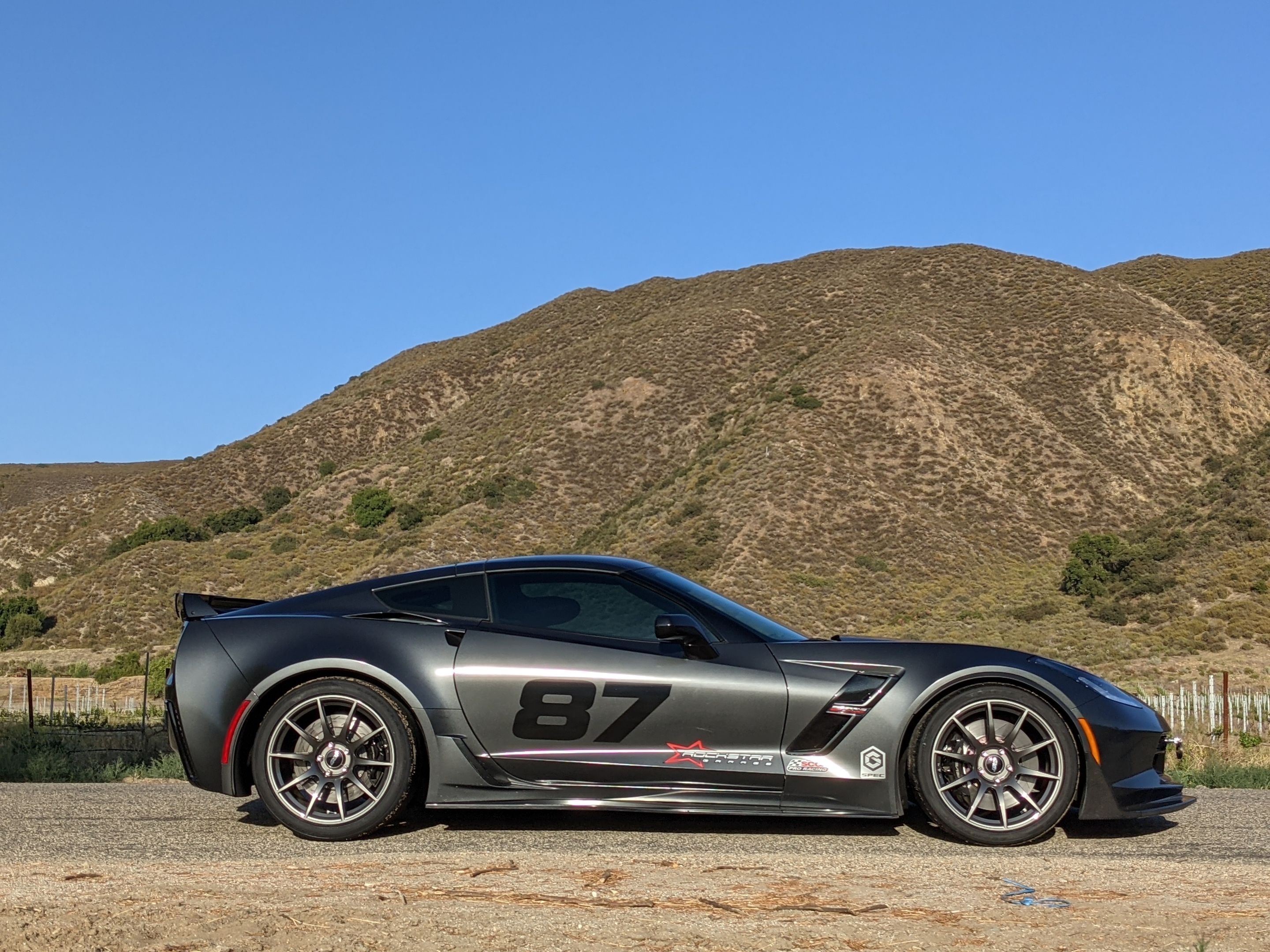 Grey Chevrolet C7 Corvette Grand Sport with 19" SM-10 Apex wheels in Anthracite