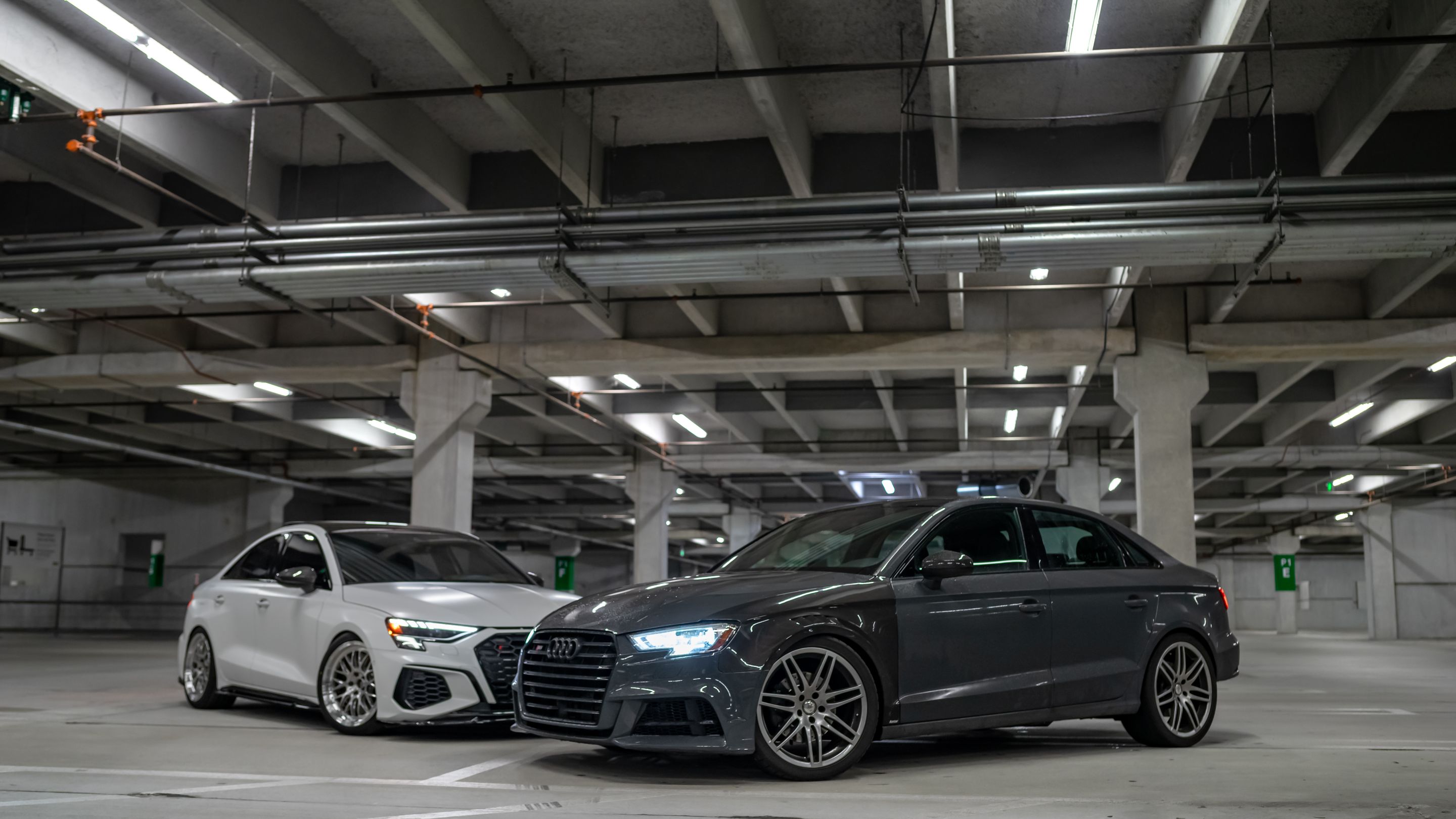 White Audi 8Y S3 with 18" ML-10RT Apex wheels in Machined Lip Brushed Clear