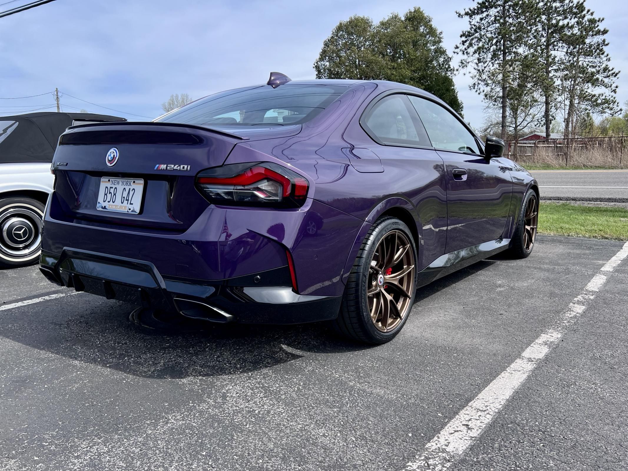 Purple BMW G42 2 Series with 19" VS-5RS Apex wheels in Satin Bronze