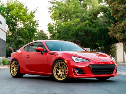 Red Subaru BRZ - EC-7R in Satin Gold