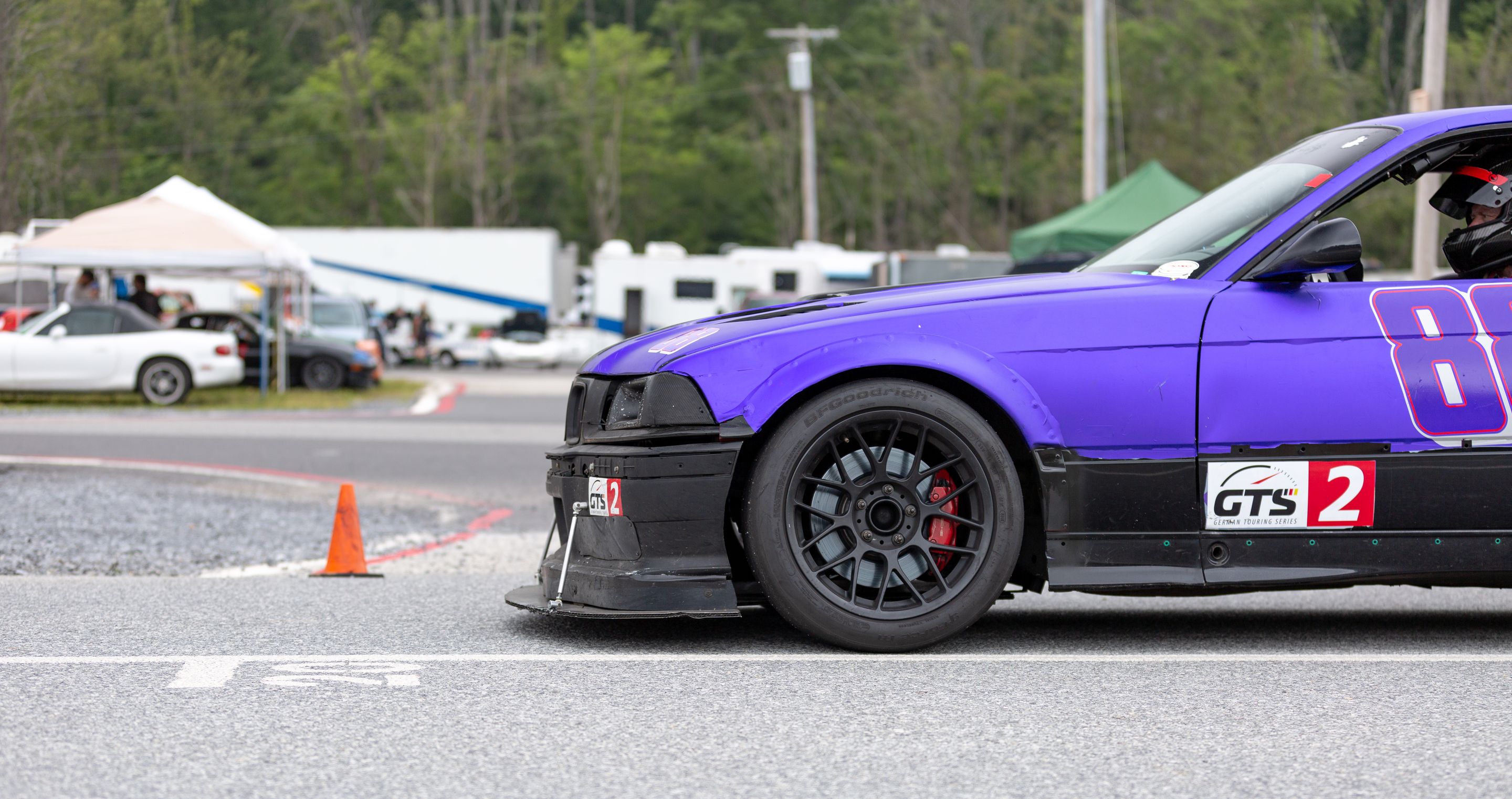 Purple BMW E36 3 Series with 17" ARC-8 Apex wheels in Satin Black