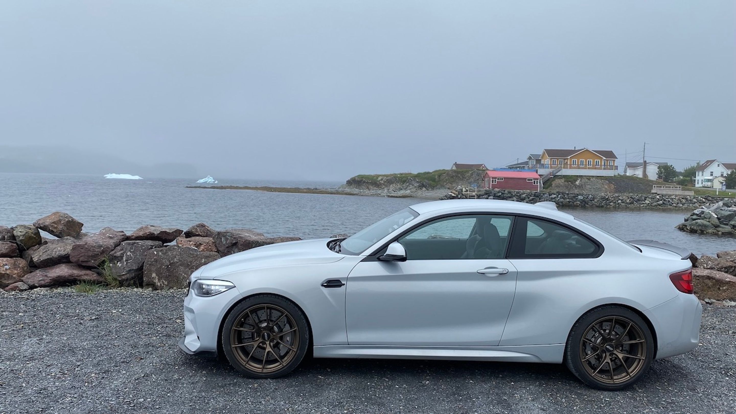 Silver BMW F87 M2 with 19" VS-5RS Apex wheels in Satin Bronze