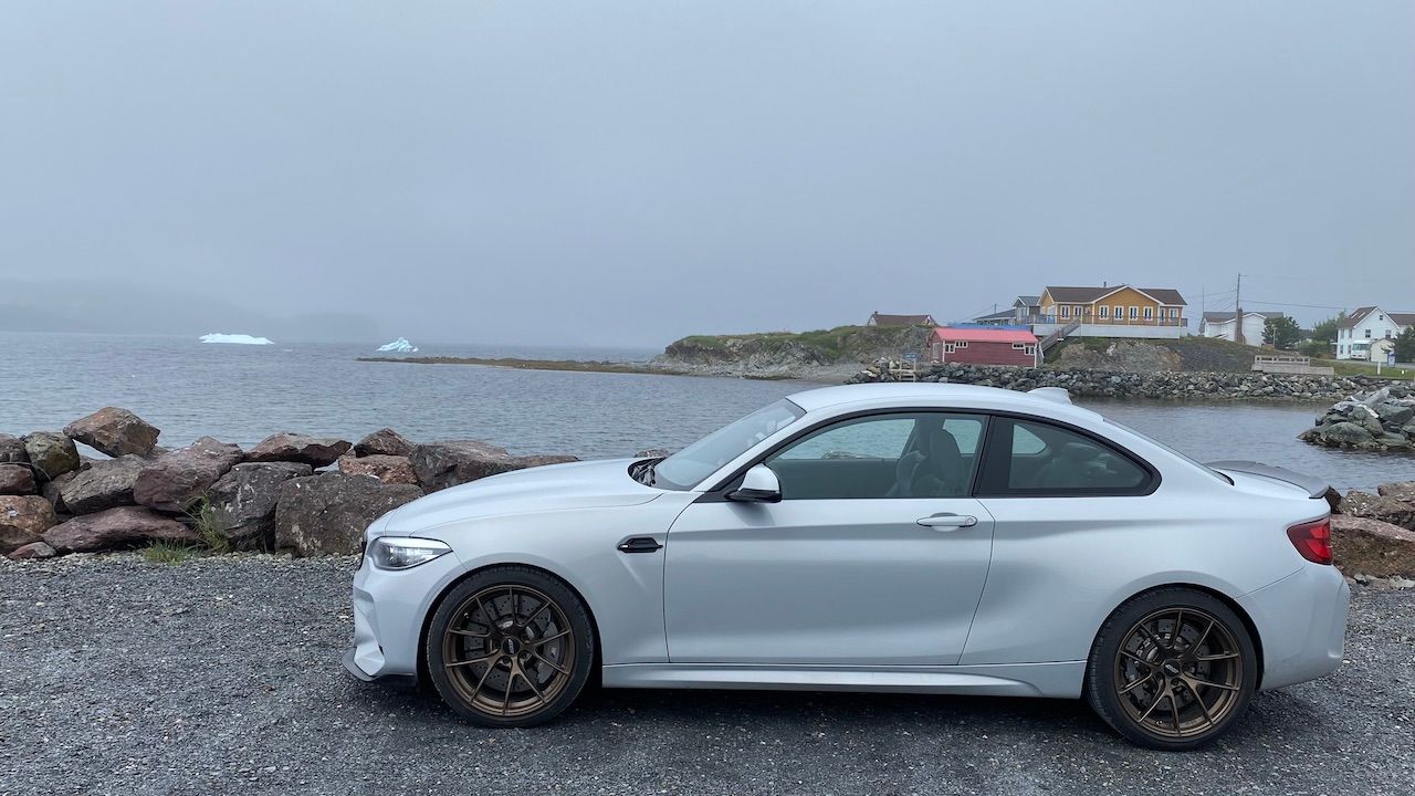 Silver BMW F87 M2 with 19" VS-5RS Apex wheels in Satin Bronze