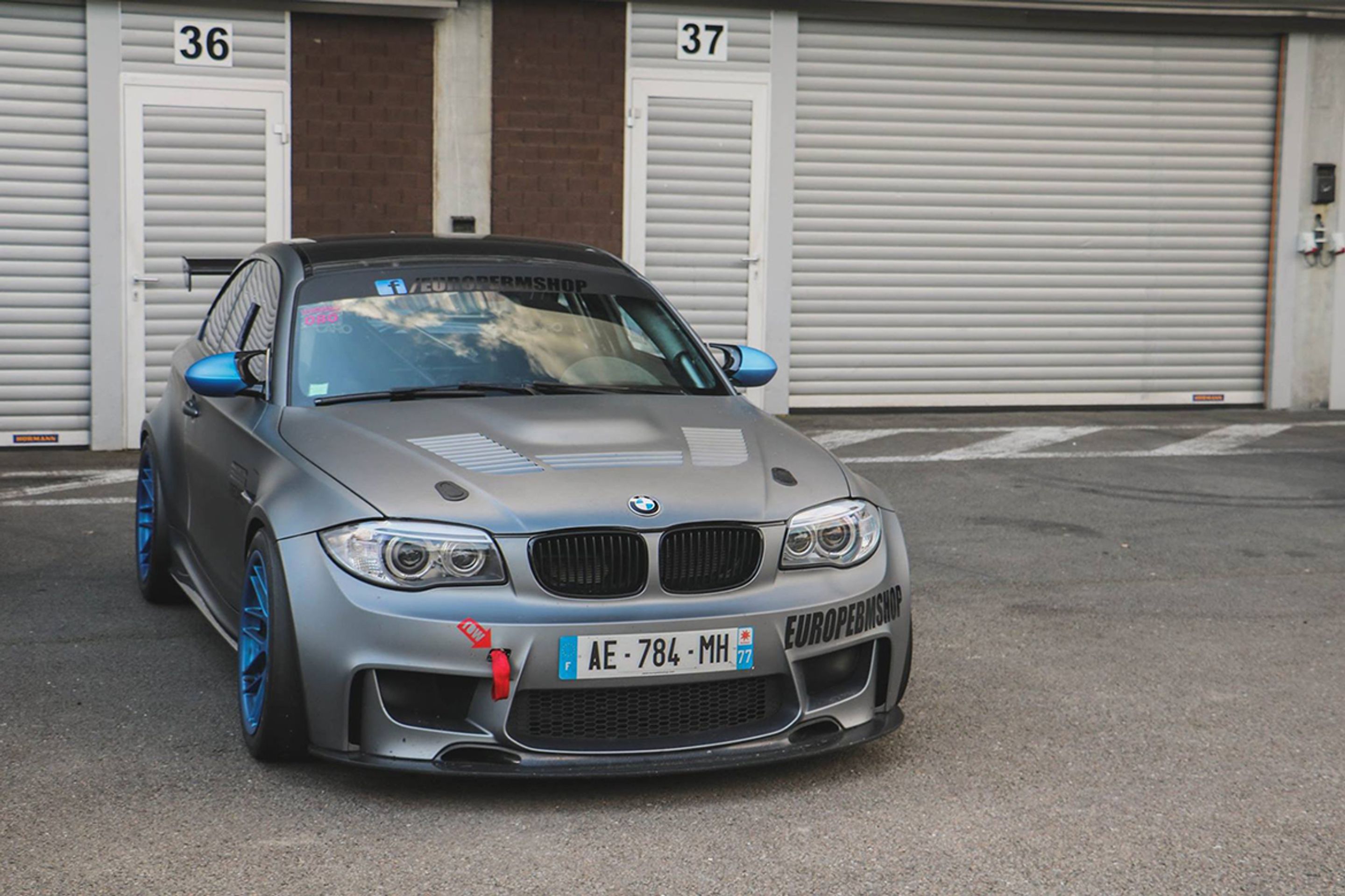 Grey BMW E82 1M with 18" ARC-8 Apex wheels in Custom Finish
