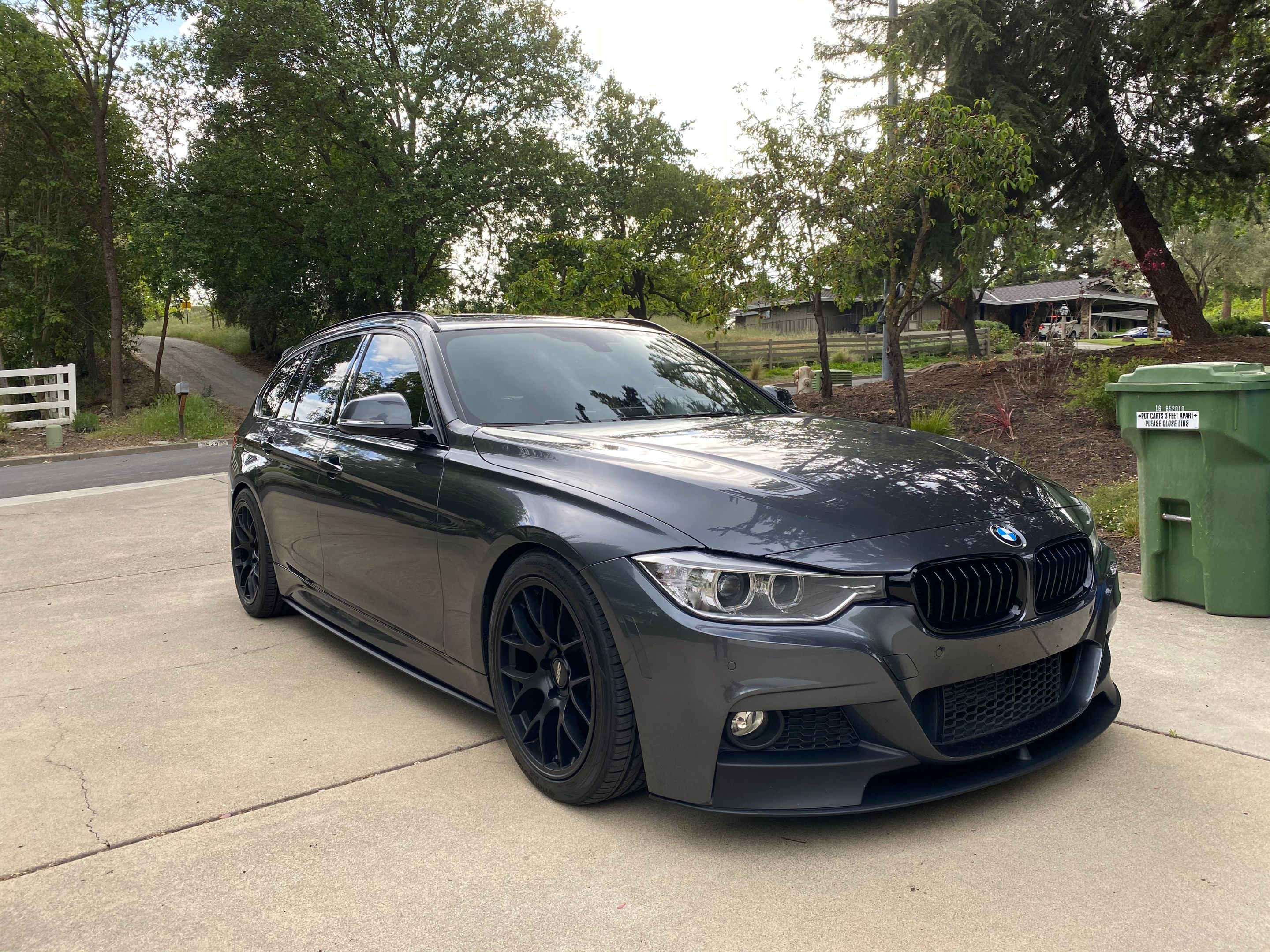 Grey BMW F31 Wagon 3 Series with 18" EC-7 Apex wheels in Satin Black