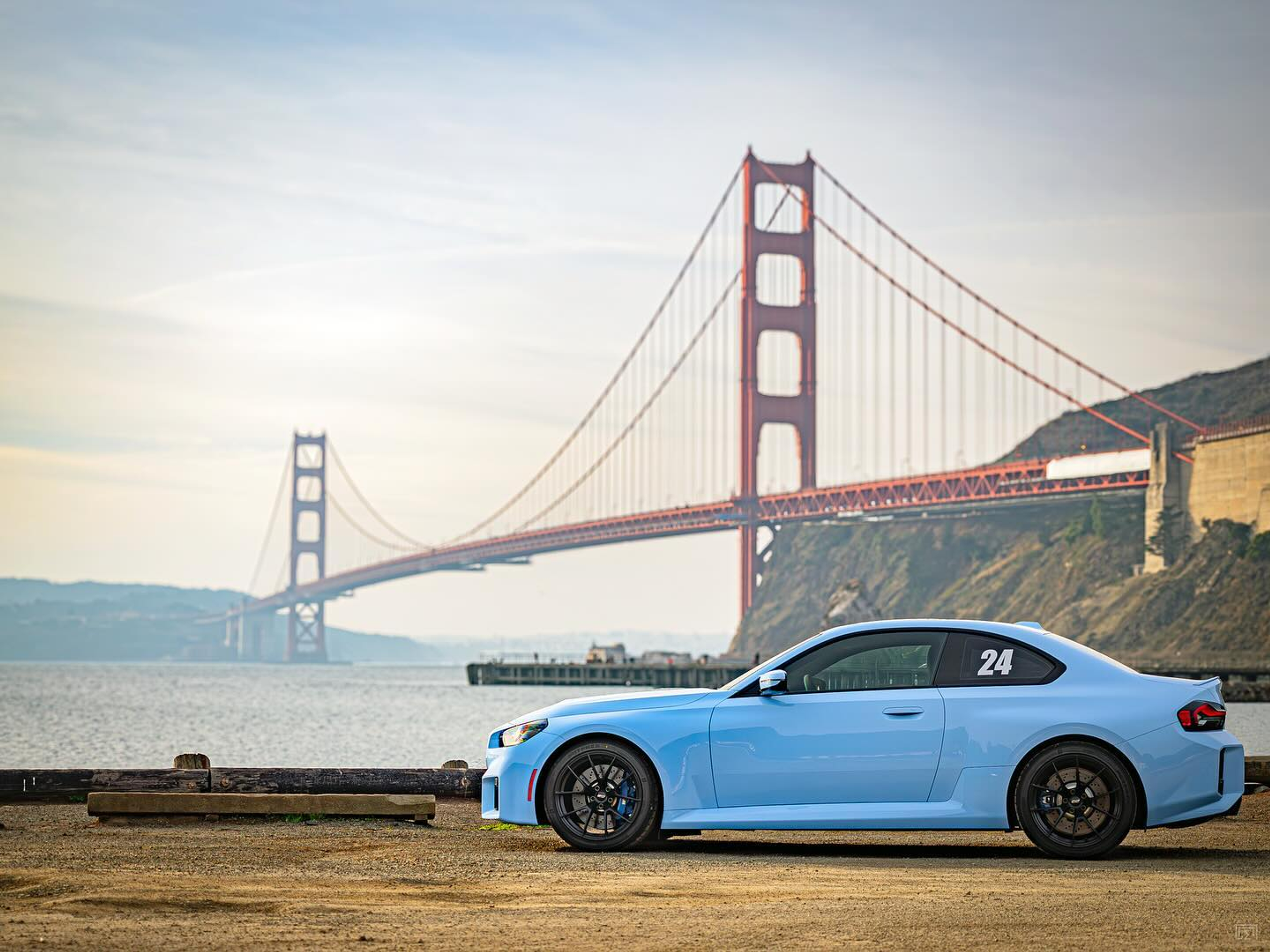 Blue BMW G87 M2 with 19" VS-5RS Apex wheels in Satin Black