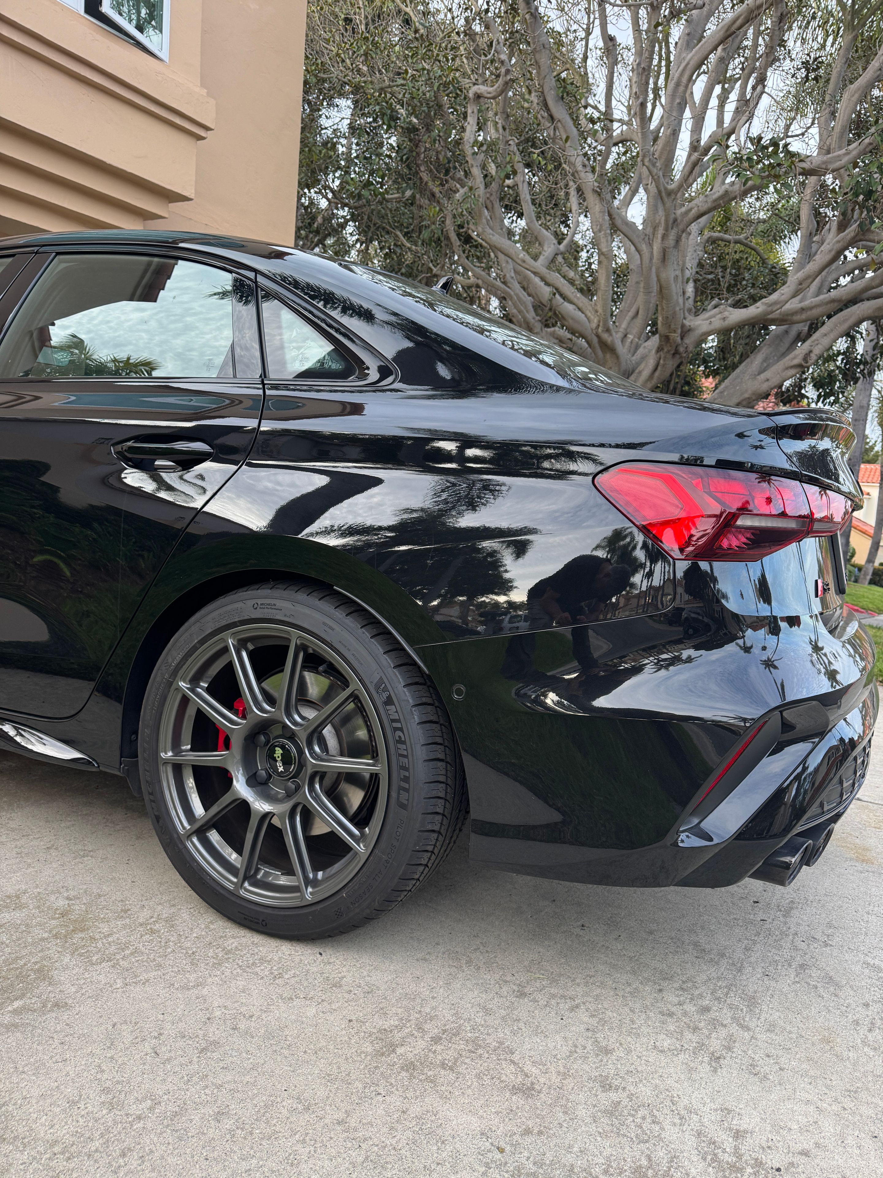Black Audi 8Y S3 with 18" SM-10 Apex wheels in Anthracite