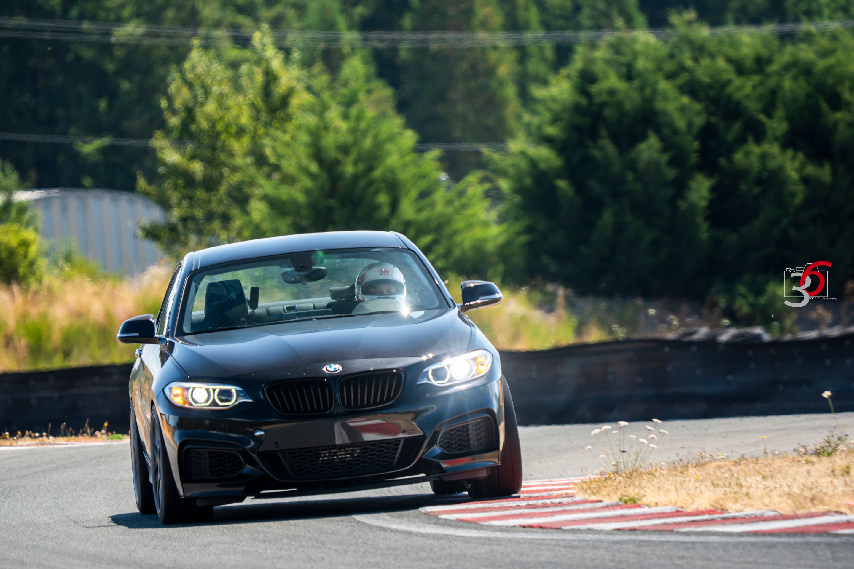 Black BMW F22 Coupe 2 Series with 18" ARC-8 Apex wheels in Race Silver