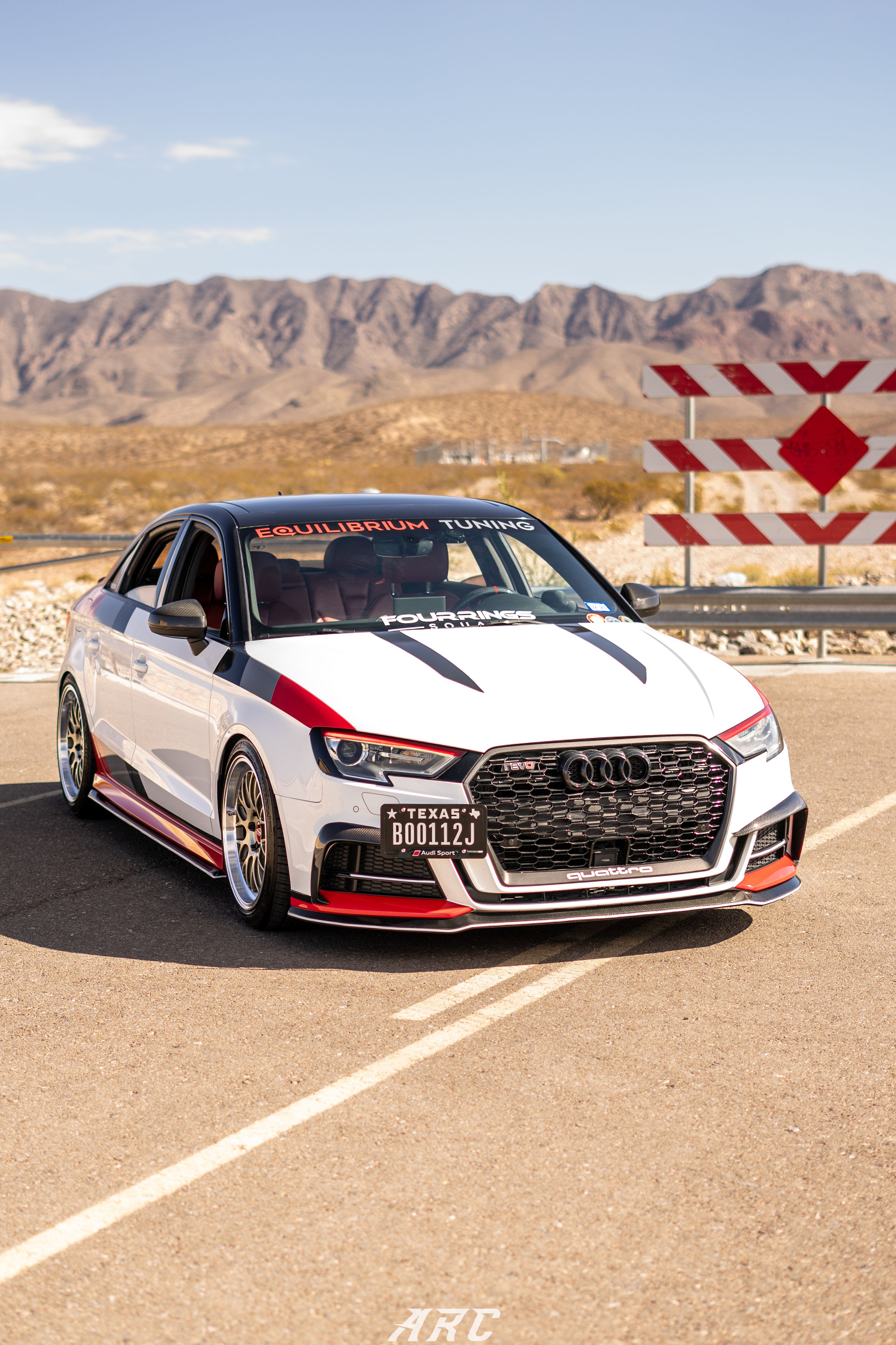 Race Livery Audi 8V A3 with 18" ML-10RT Apex wheels in Machined Lip Gloss Motorsport Gold