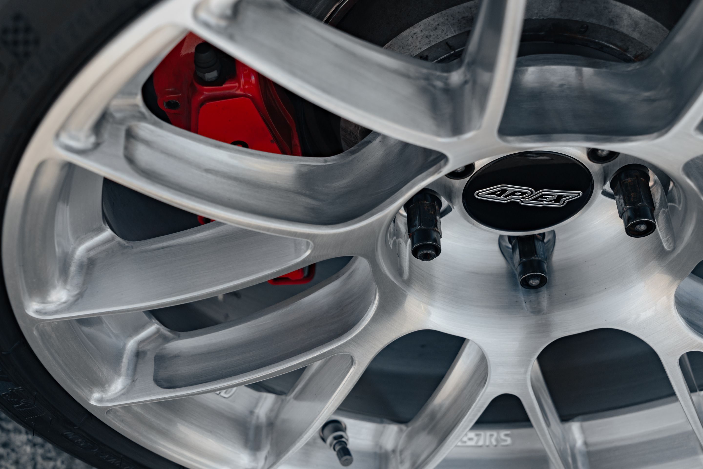 White BMW E90 Sedan M3 with 19" EC-7RS Apex wheels in Brushed Clear