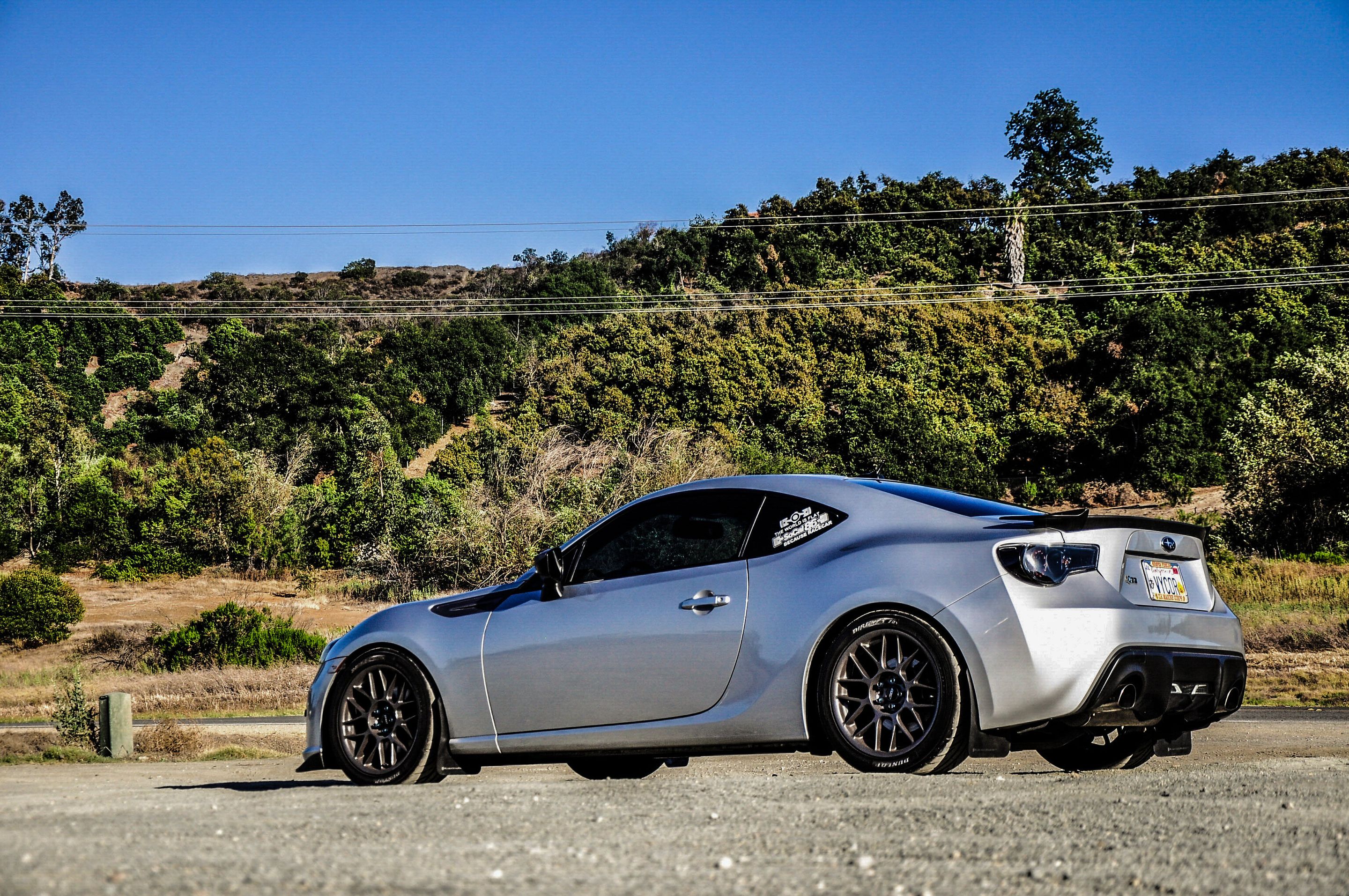 Silver Subaru ZC6 / Gen 1 BRZ with 17" ARC-8 Apex wheels in Anthracite