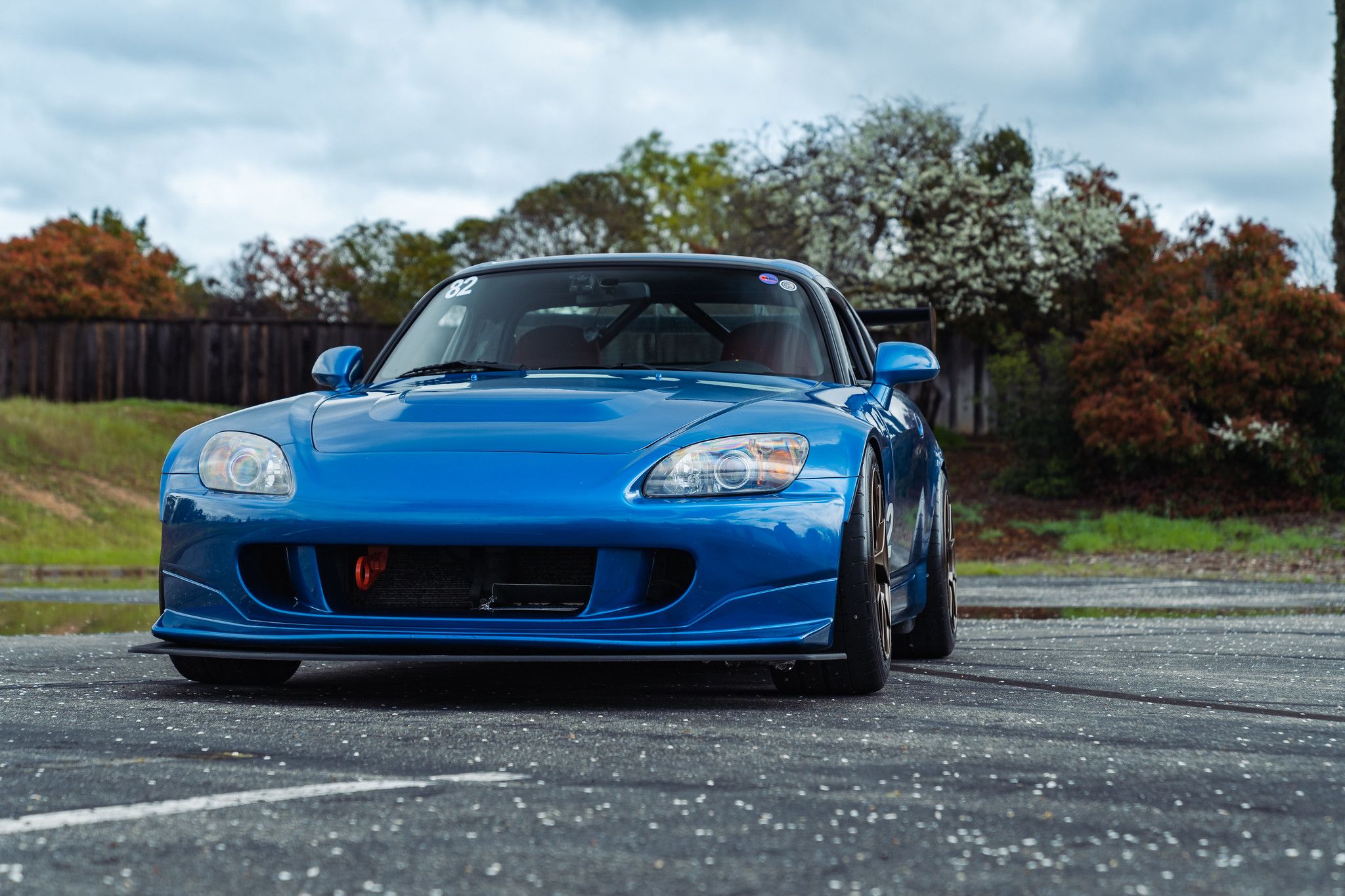 Blue Honda S2000 with 17" VS-5RS Apex wheels in Satin Bronze