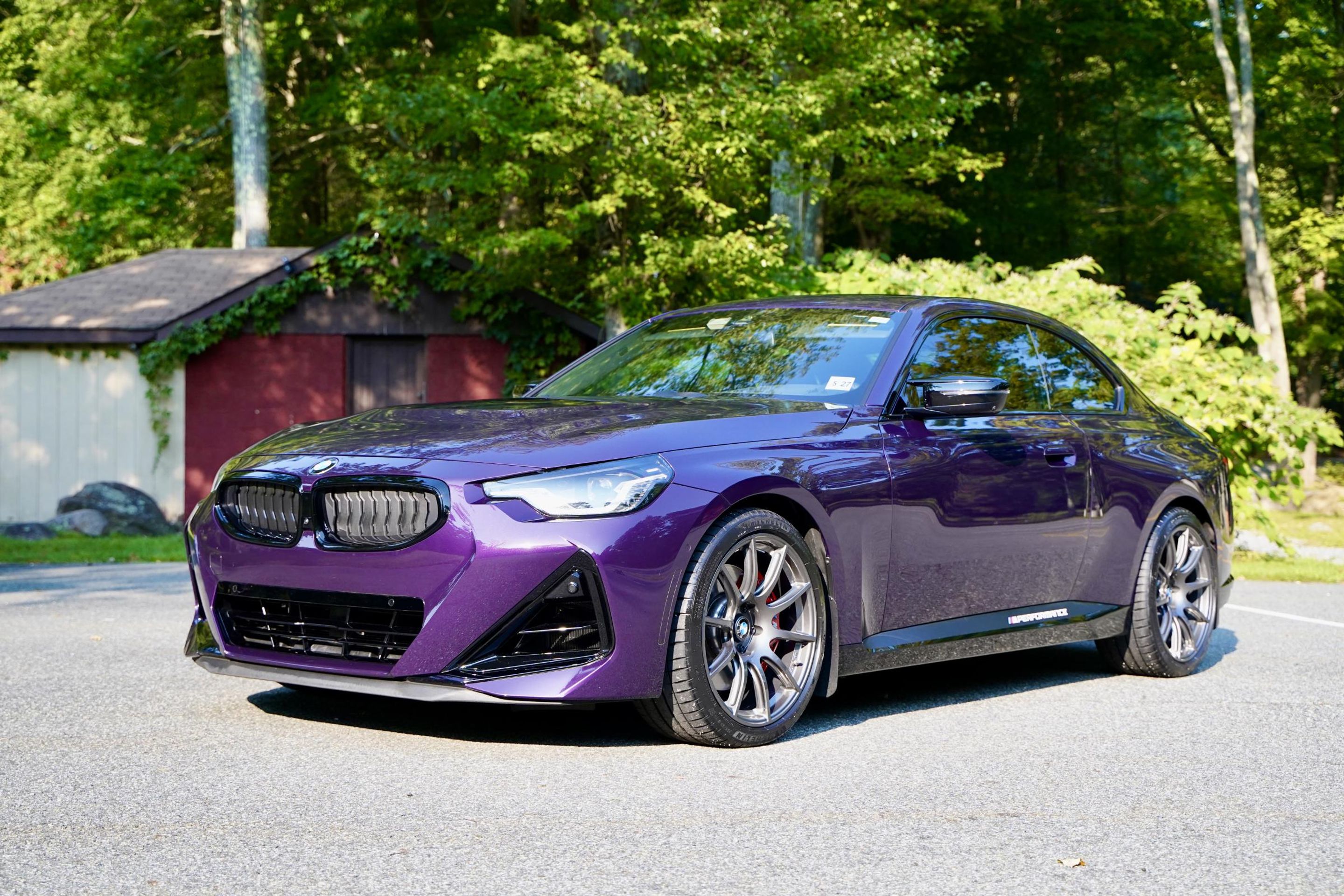 Purple BMW G42 2 Series with 19" SM-10 Apex wheels in Anthracite