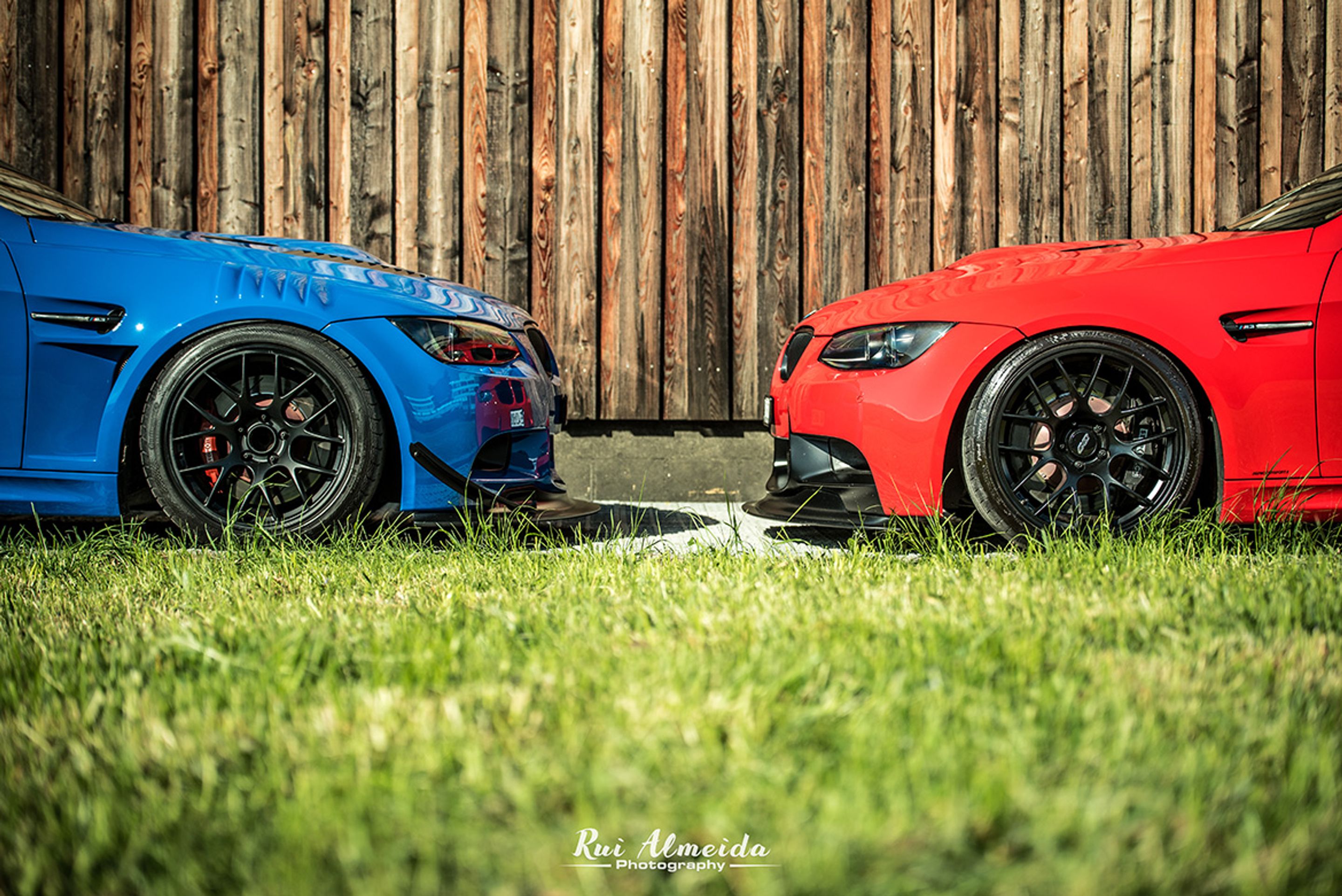 Blue BMW E92 Coupe M3 with 18" EC-7 Apex wheels in Satin Black