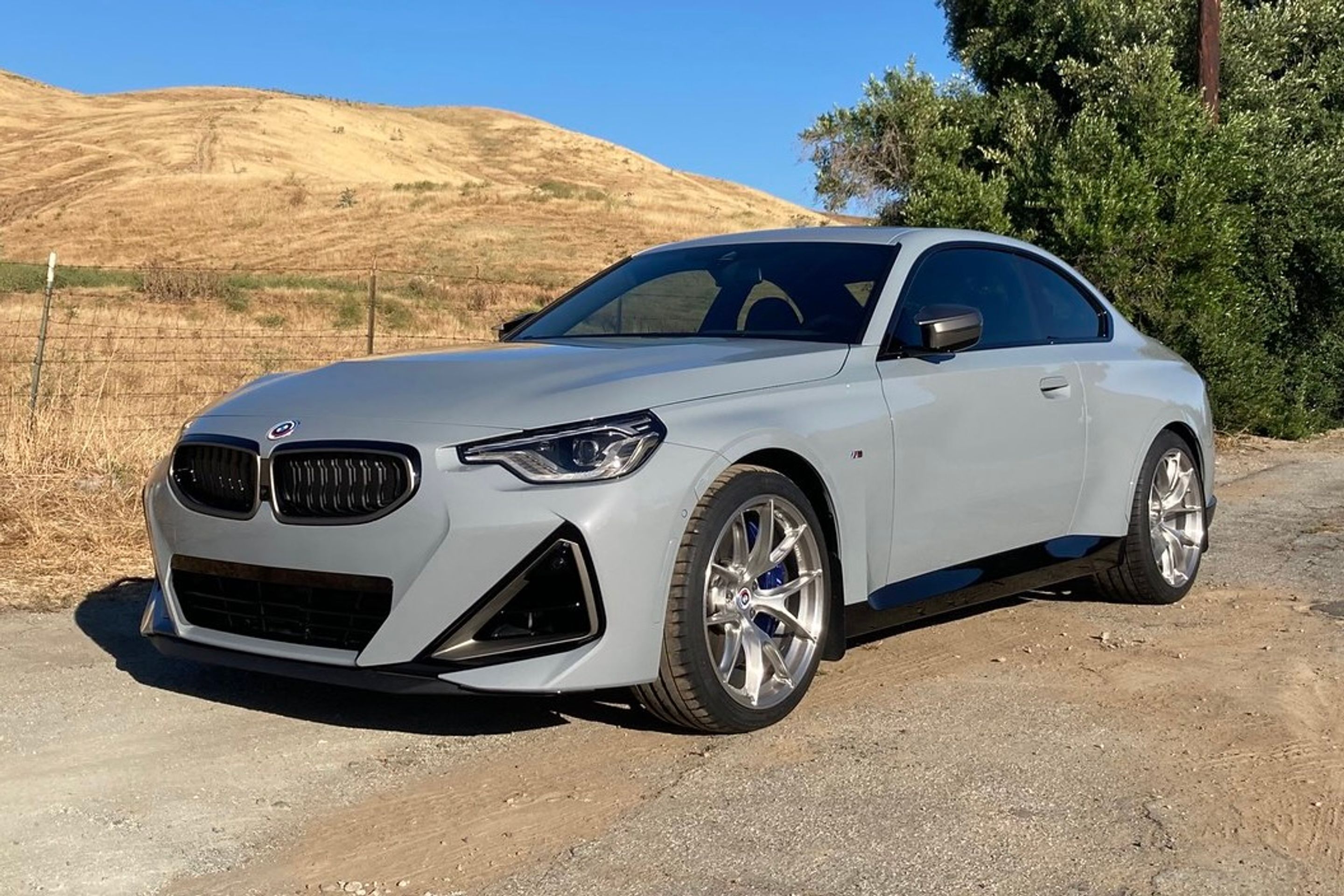Grey BMW G42 2 Series with 19" VS-5RS Apex wheels in Brushed Clear