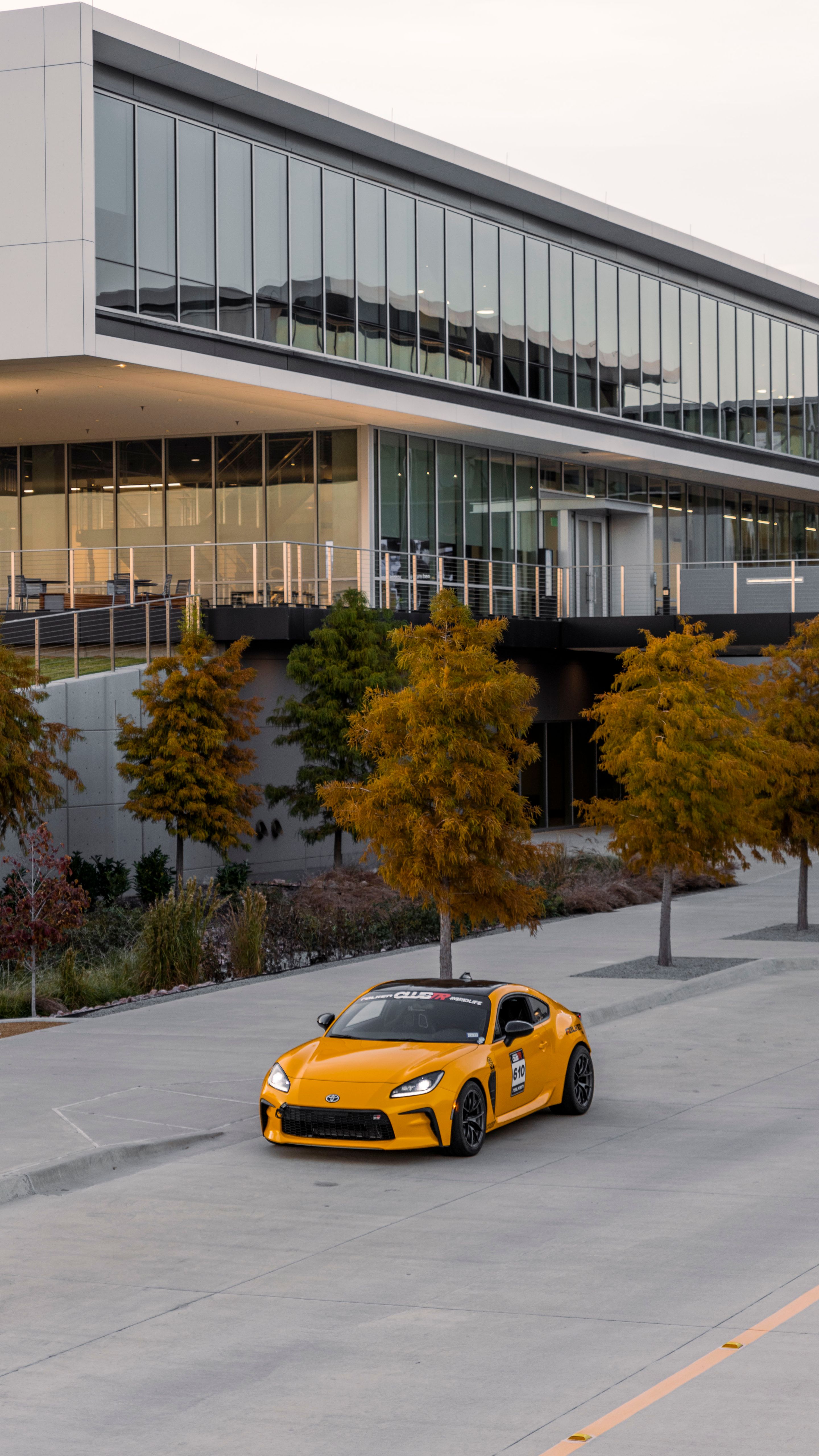 Yellow Toyota GR86 with 17" VS-5RS Apex wheels in Anthracite