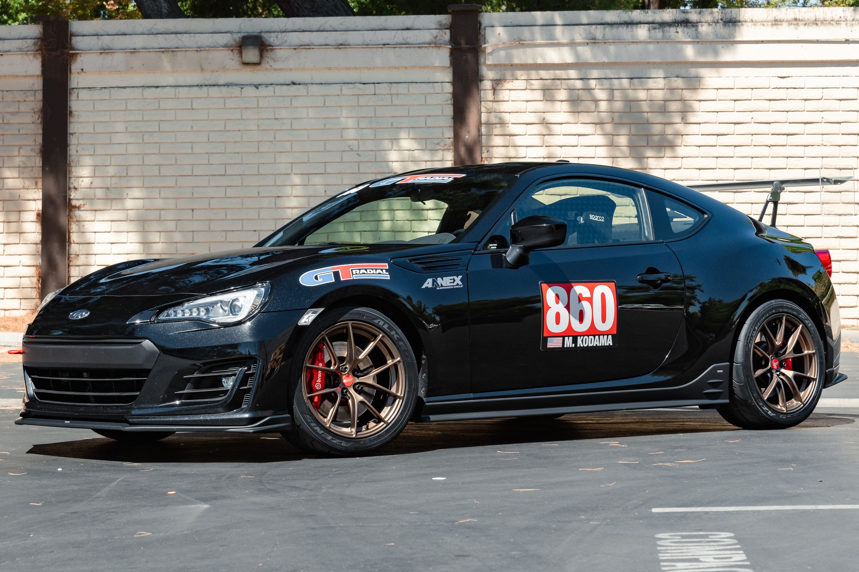 Black Subaru ZC6 / Gen 1 BRZ with 17" VS-5RS Apex wheels in Satin Bronze