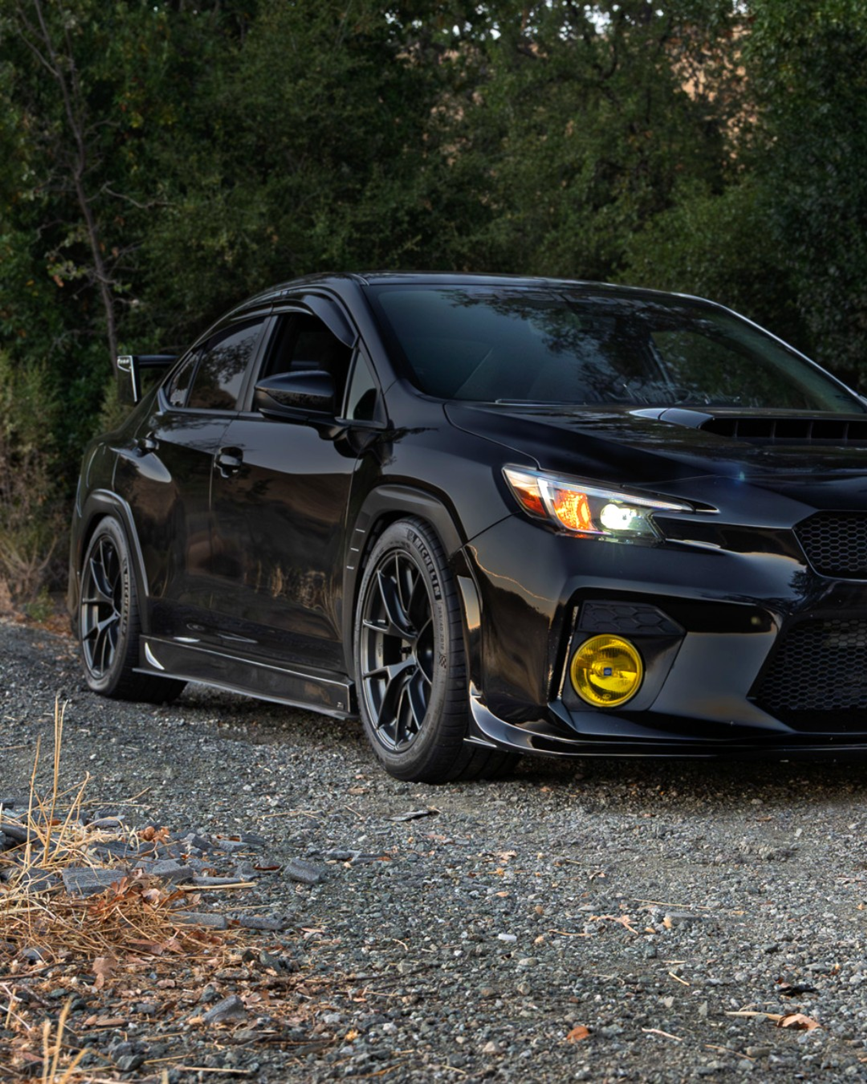Black Subaru VB WRX with 18" VS-5RS Apex wheels in Anthracite