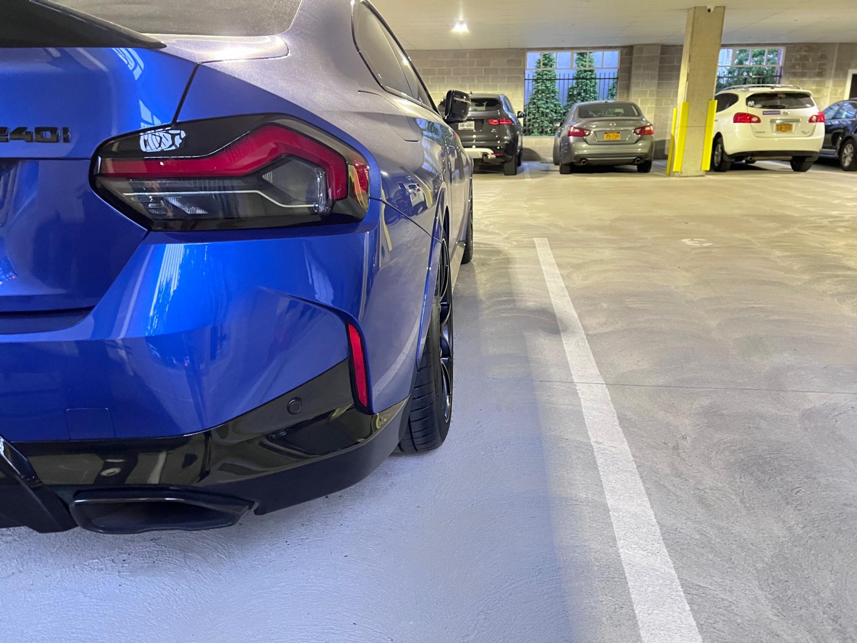 Blue BMW G42 2 Series with 19" VS-5RS Apex wheels in Satin Black