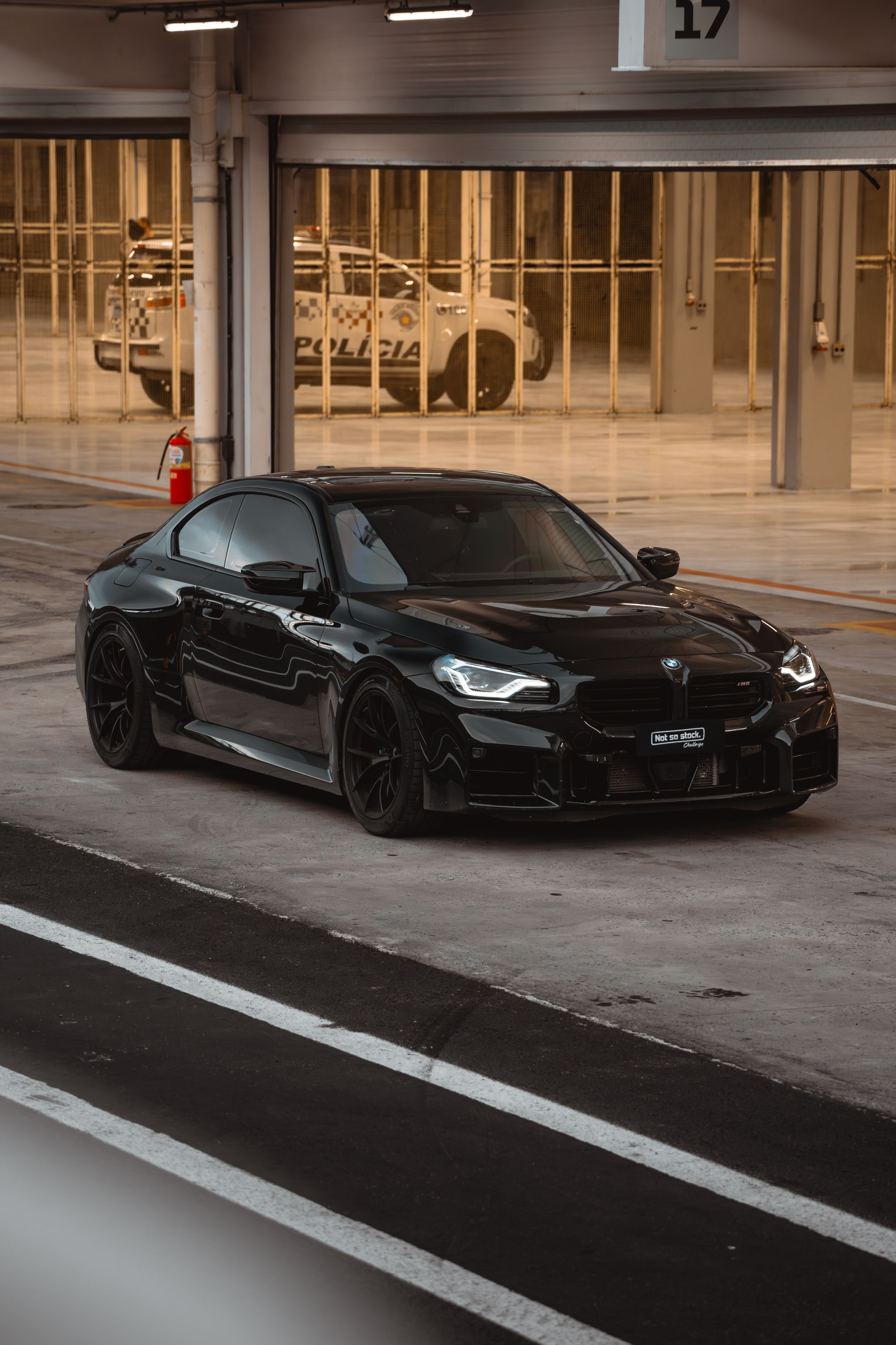 Black BMW G87 M2 with 19" VS-5RS Apex wheels in Satin Black