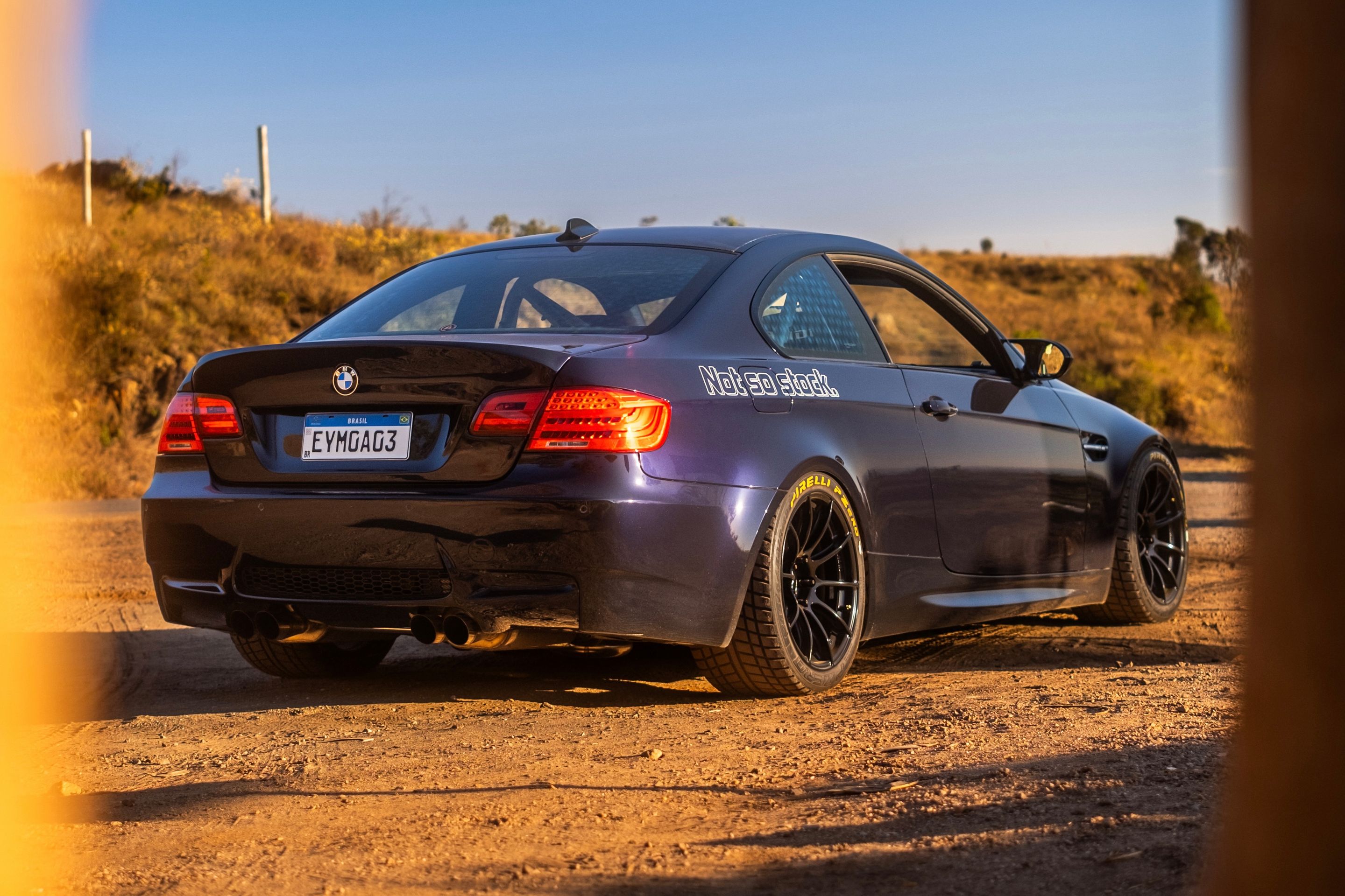 Blue BMW E92 Coupe M3 with 18" SM-10RS Apex wheels in Satin Black