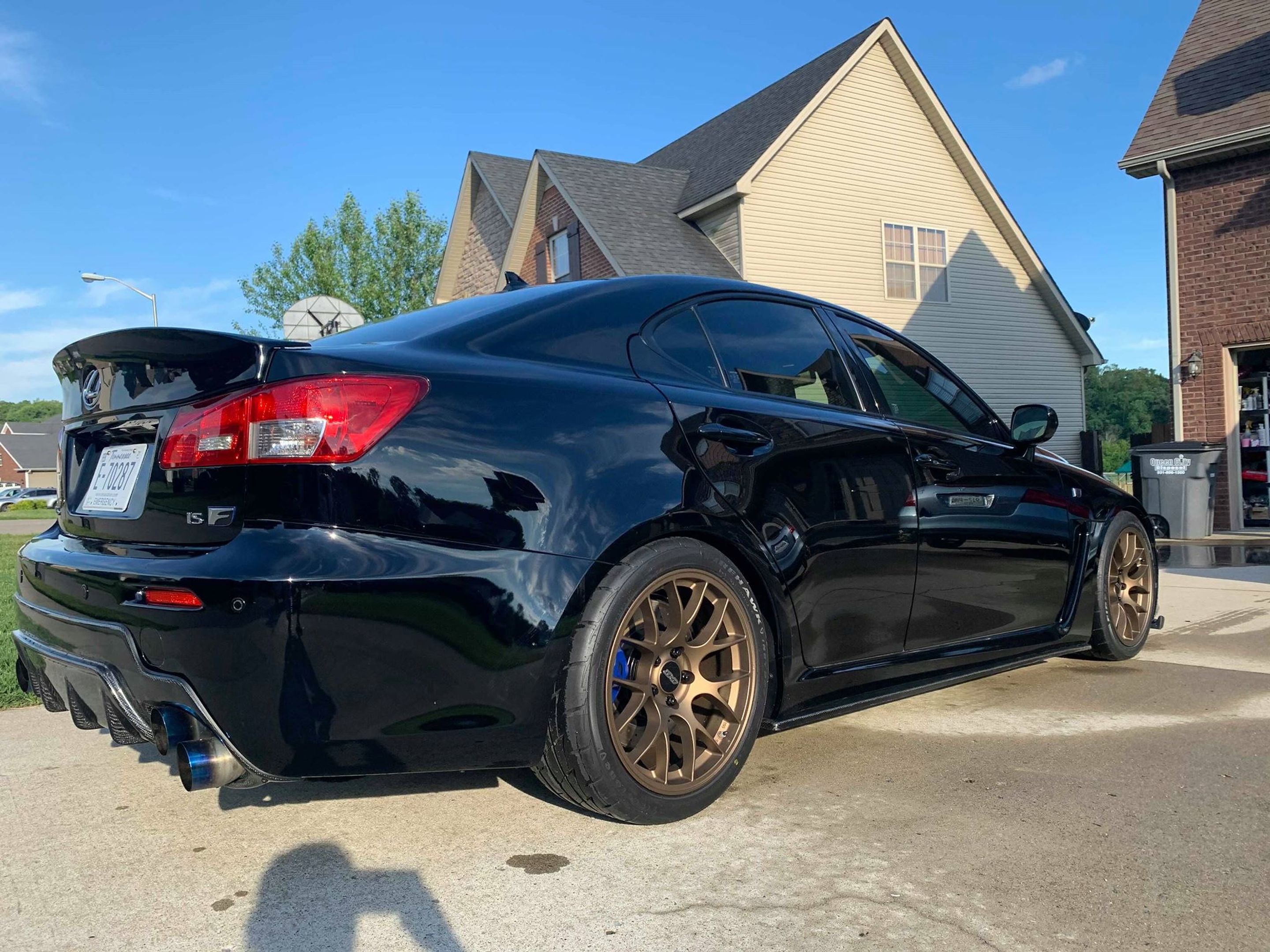Black Lexus USE20 IS-F with 18" EC-7 Apex wheels in Satin Bronze