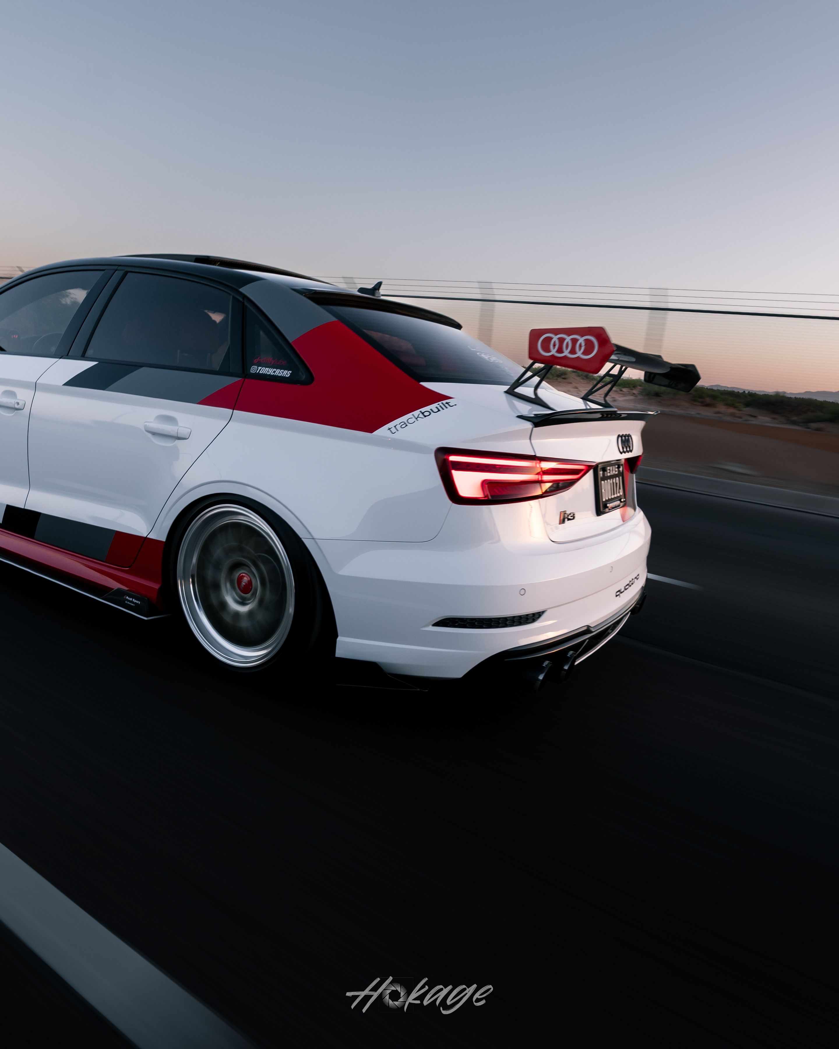 Race Livery Audi 8V A3 with 18" ML-10RT Apex wheels in Machined Lip Gloss Motorsport Gold