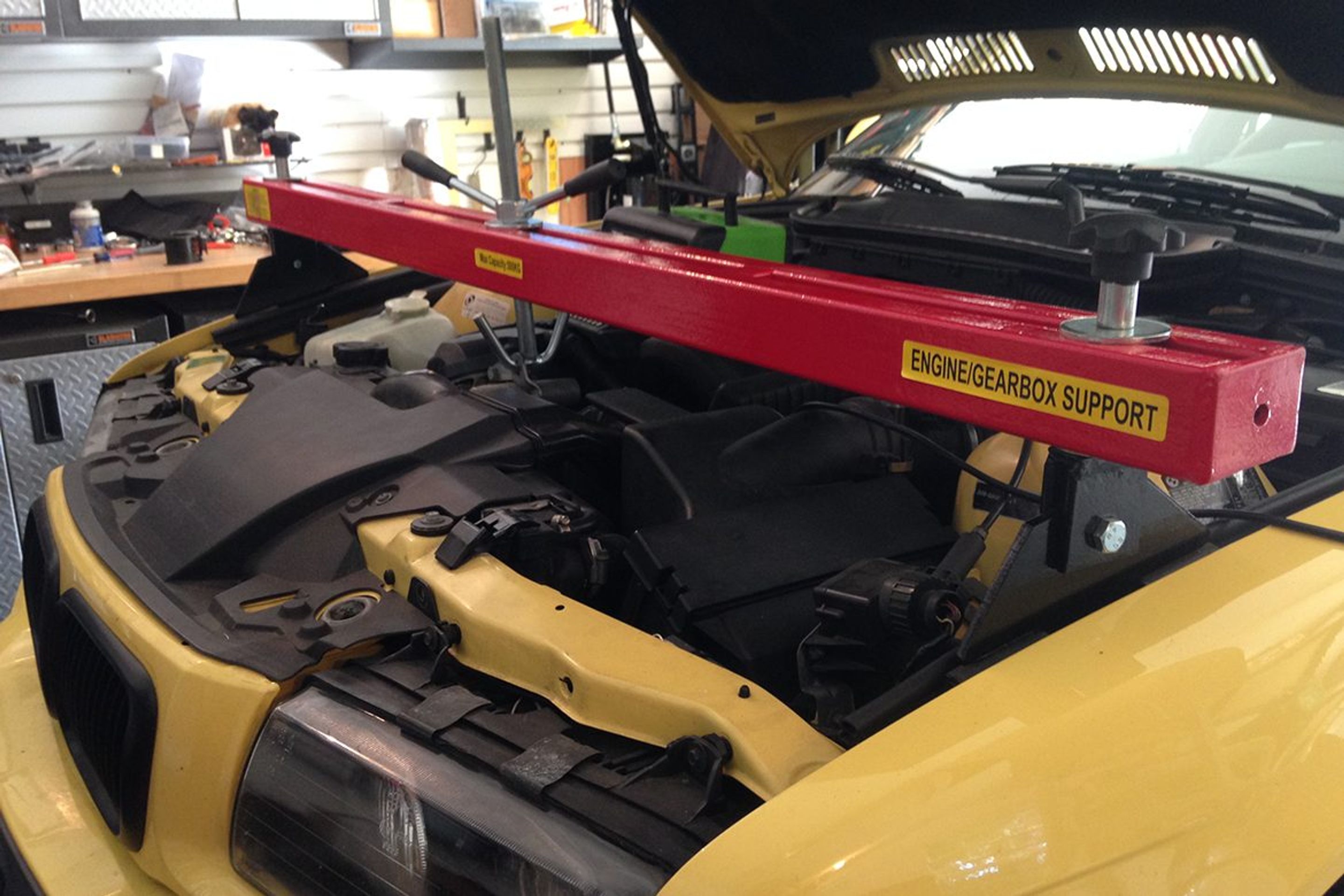 Yellow BMW E36 M3 with 17" ARC-8 Apex wheels in Satin Black