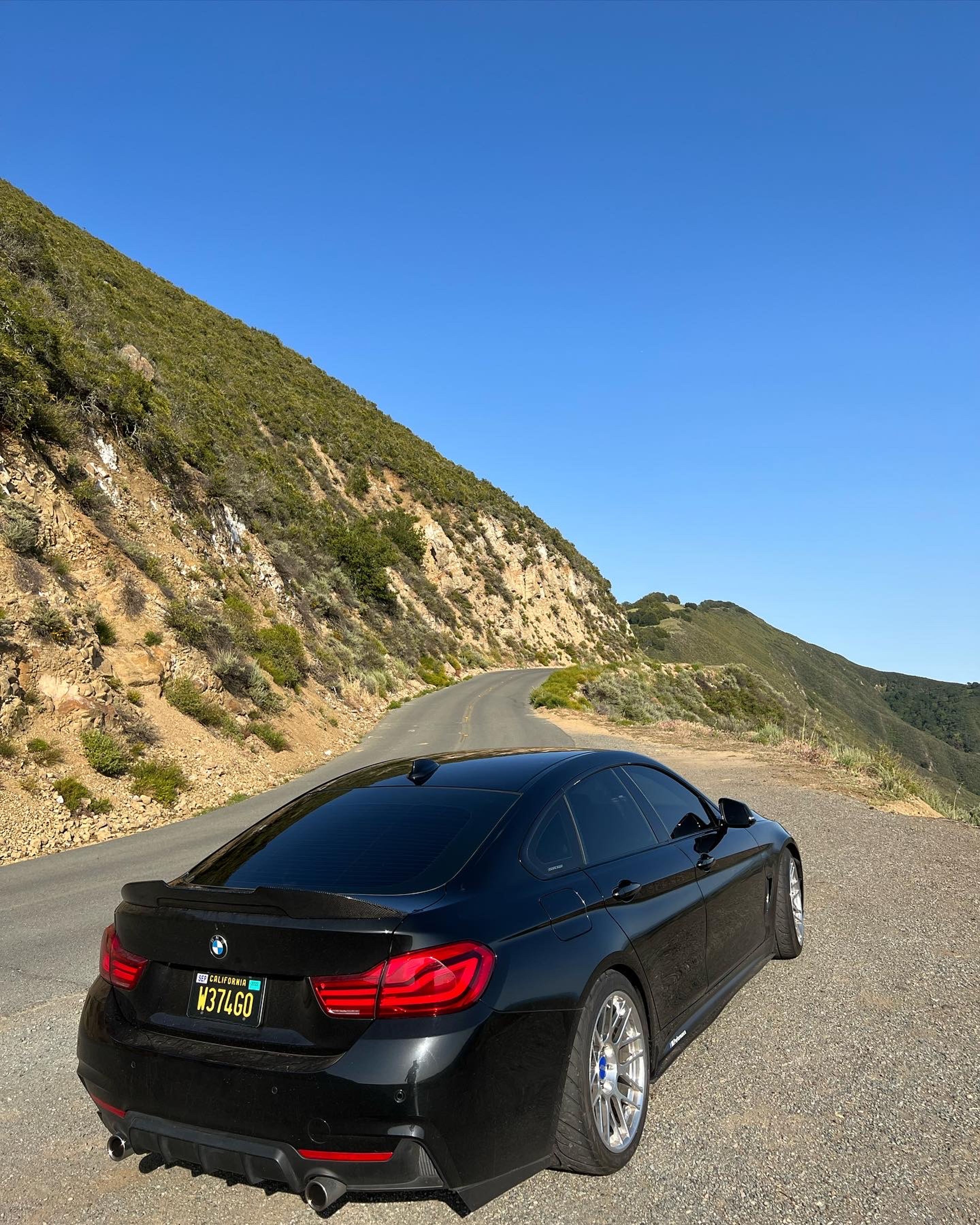Black BMW F36 Gran Coupe 4 Series with 18" ARC-8R Apex wheels in Polished