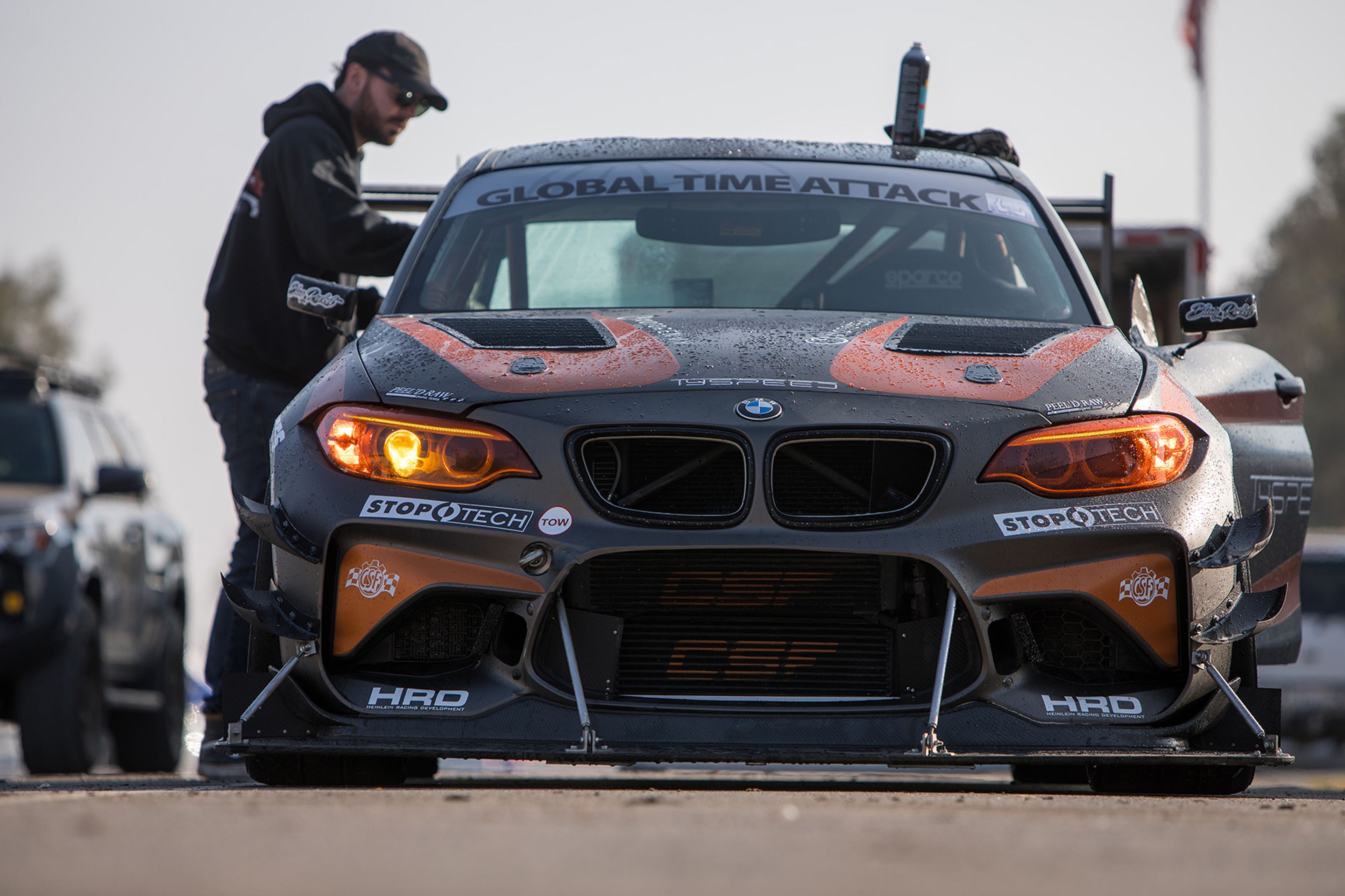 Multicolor BMW F87 M2 with 18" ARC-8R Apex wheels in Satin Black