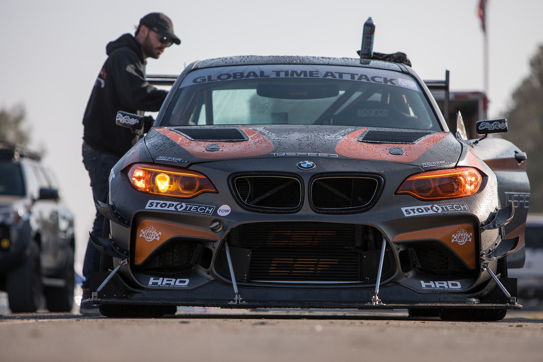 Multicolor BMW F87 M2 with 18" ARC-8R Apex wheels in Satin Black