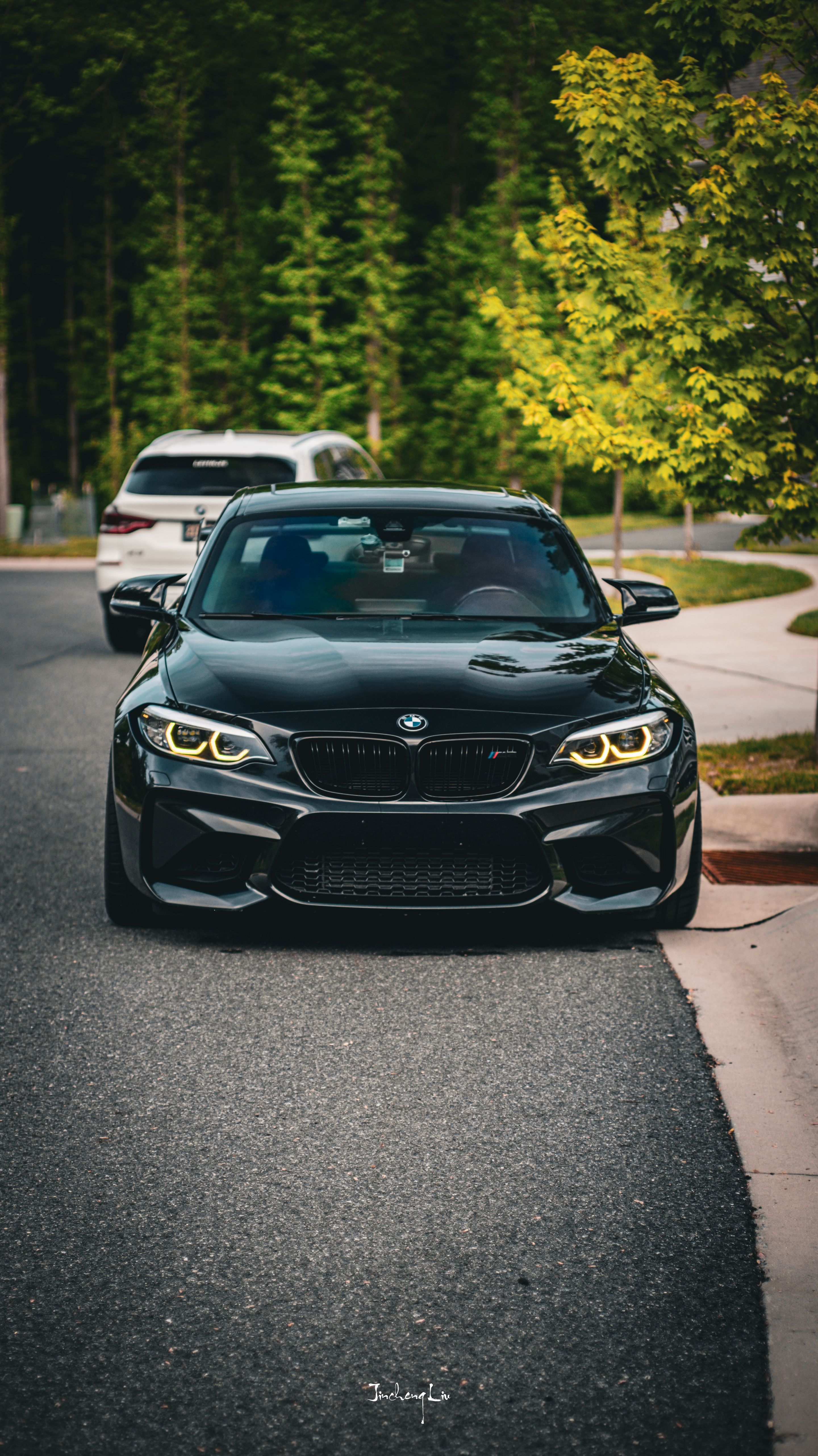 Black BMW F87 M2 with 18" ML-10RT Apex wheels in Machined Lip Anthracite