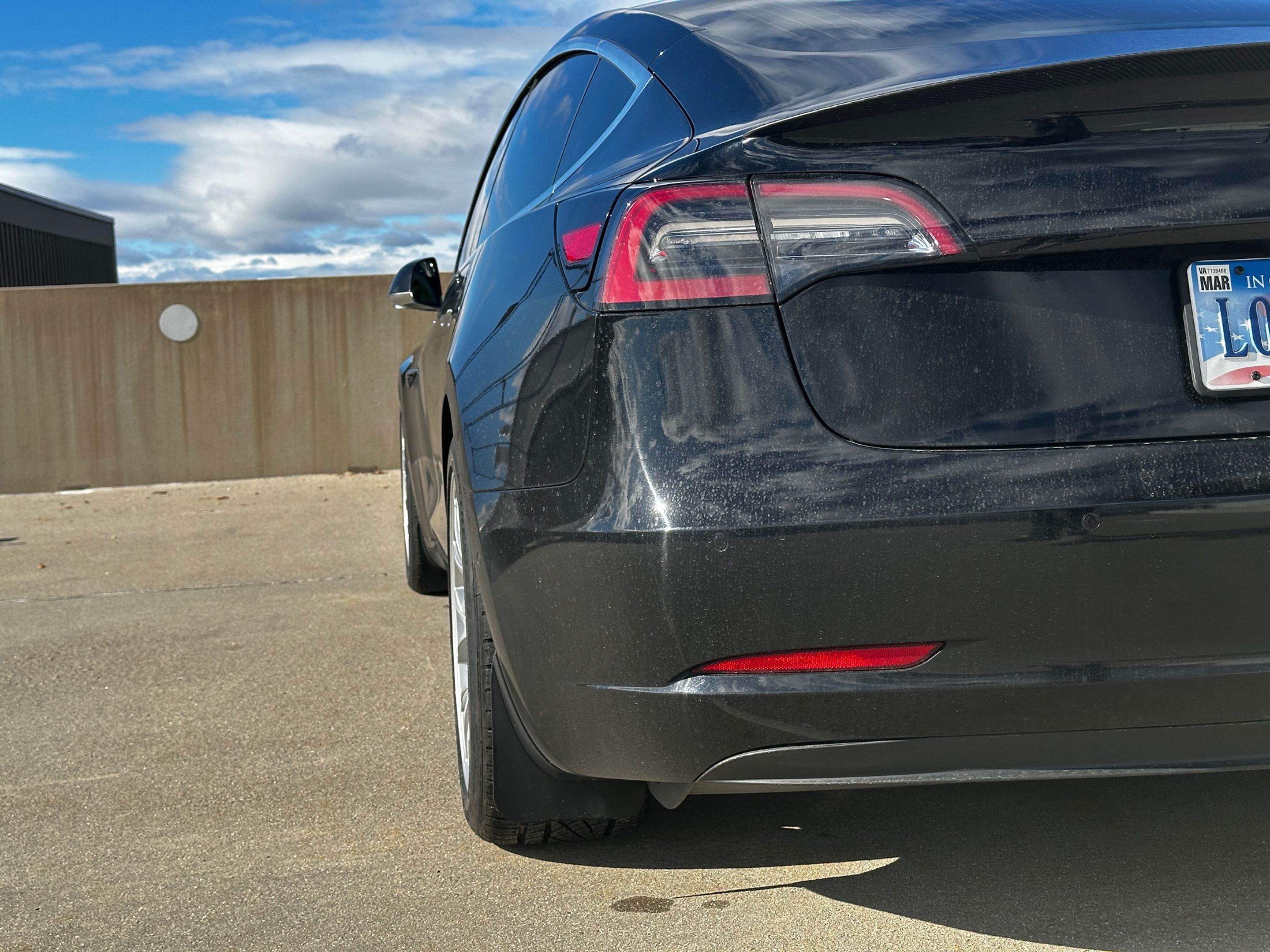 Black Tesla Model 3 with 18" EC-7 Apex wheels in Race Silver