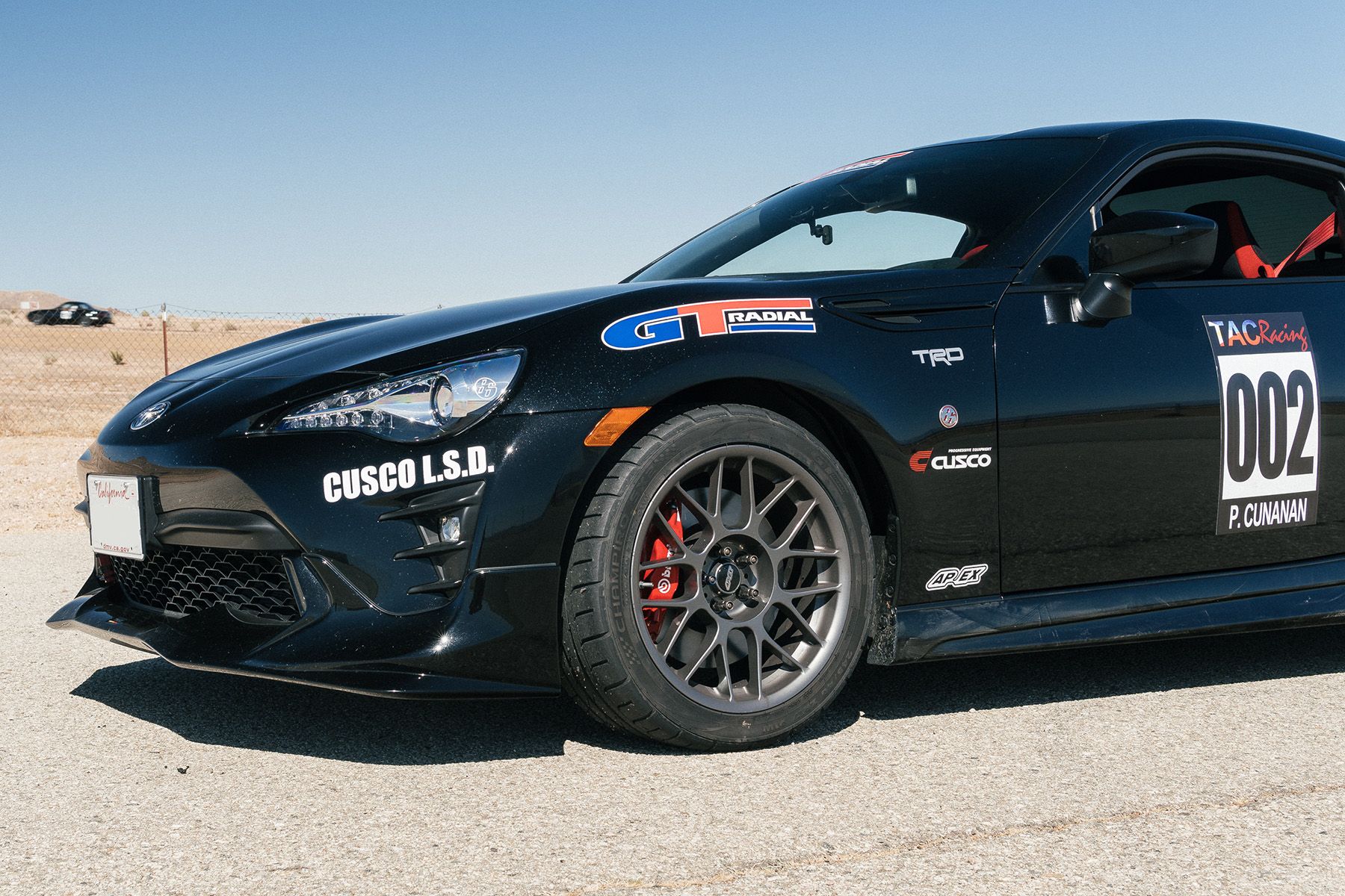 Black Toyota 86 / GT86 / FT86 with 17" ARC-8 Apex wheels in Anthracite