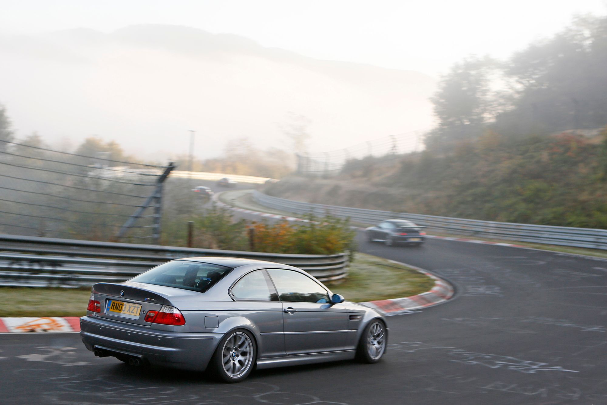 Silver BMW E46 M3 with 18" EC-7 Apex wheels in Race Silver