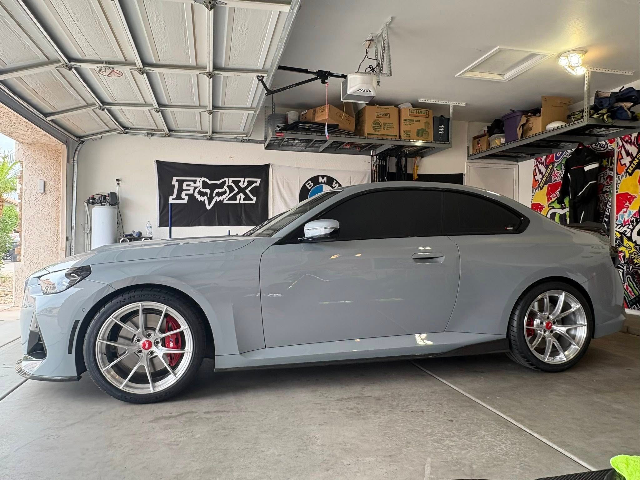 Grey BMW G42 2 Series with 19" VS-5RS Apex wheels in Brushed Clear