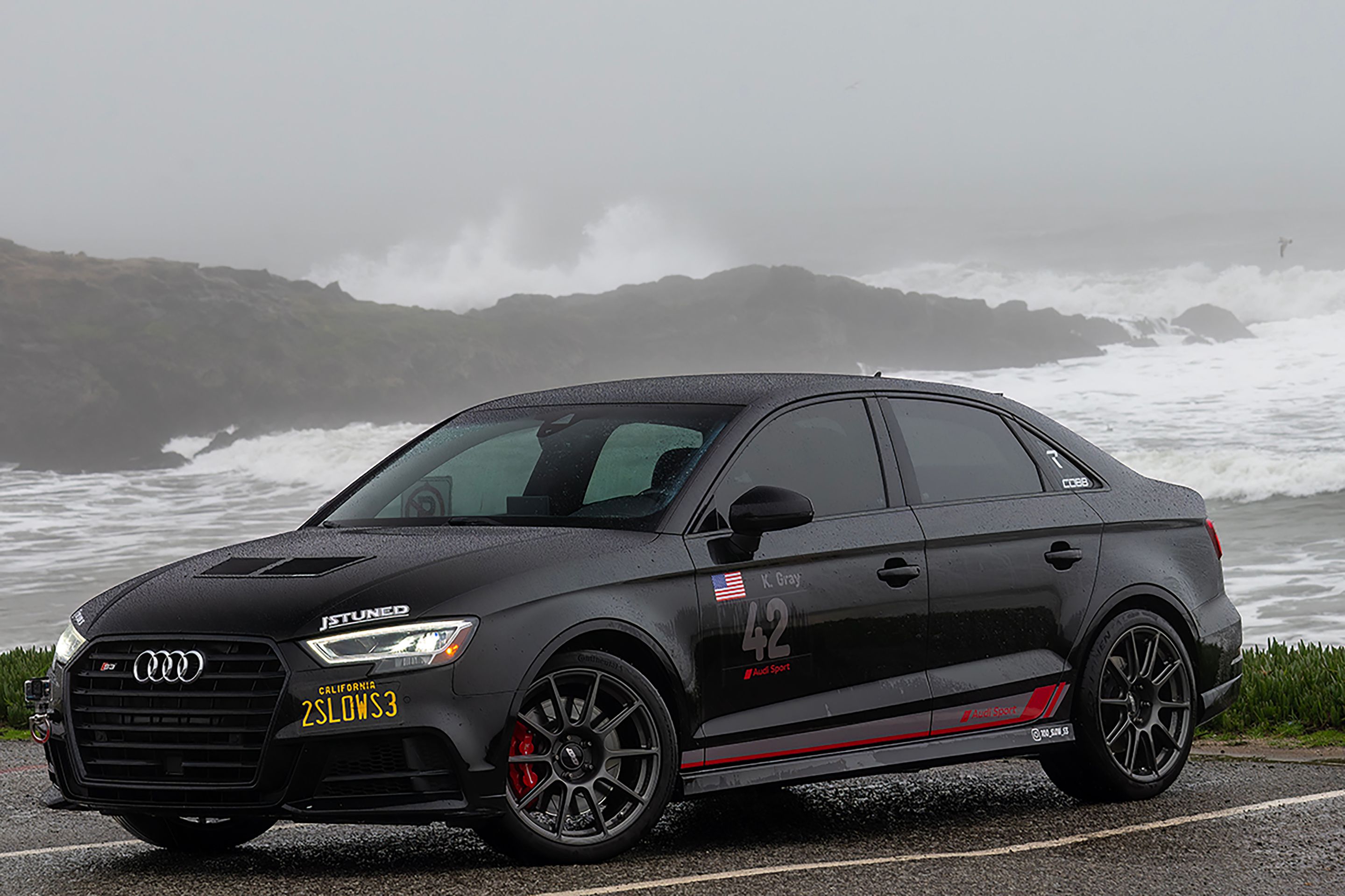 Black Audi 8V S3 with 18" SM-10 Apex wheels in Anthracite