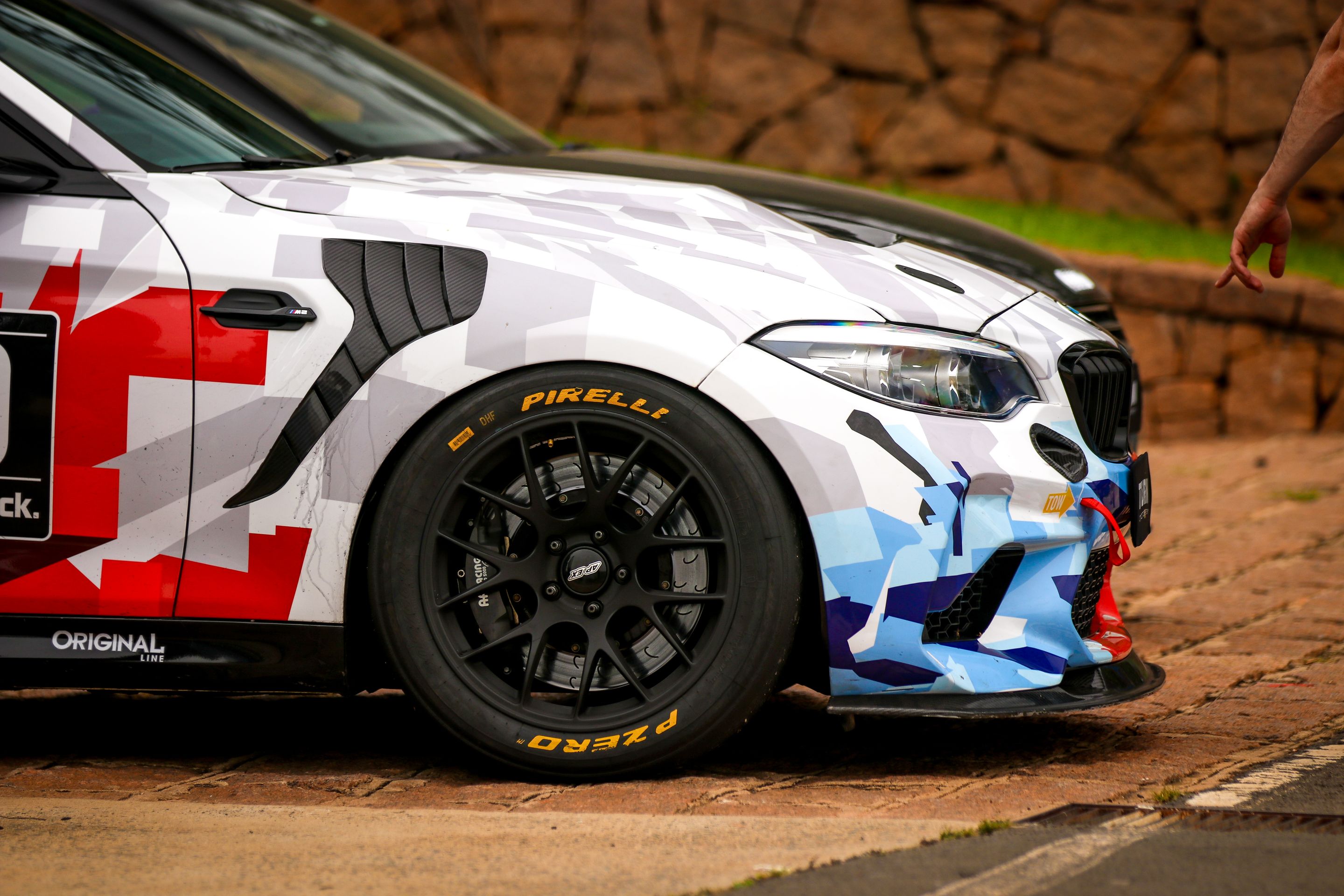 Multicolor BMW F87 M2 with 18" EC-7 Apex wheels in Satin Black